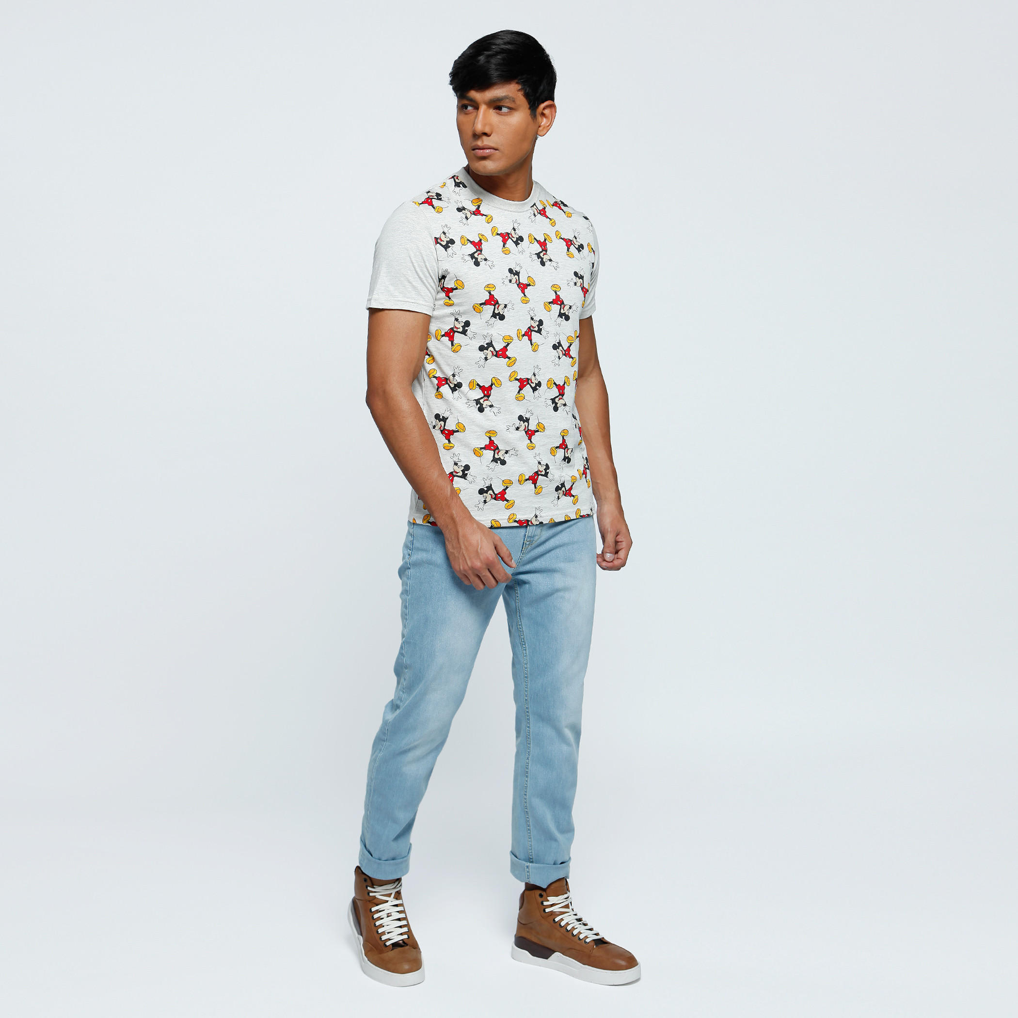 Printed T-Shirt with Crew Neck and Short Sleeves-men-clothing-tshirtsandpolos-tshirts-image-5