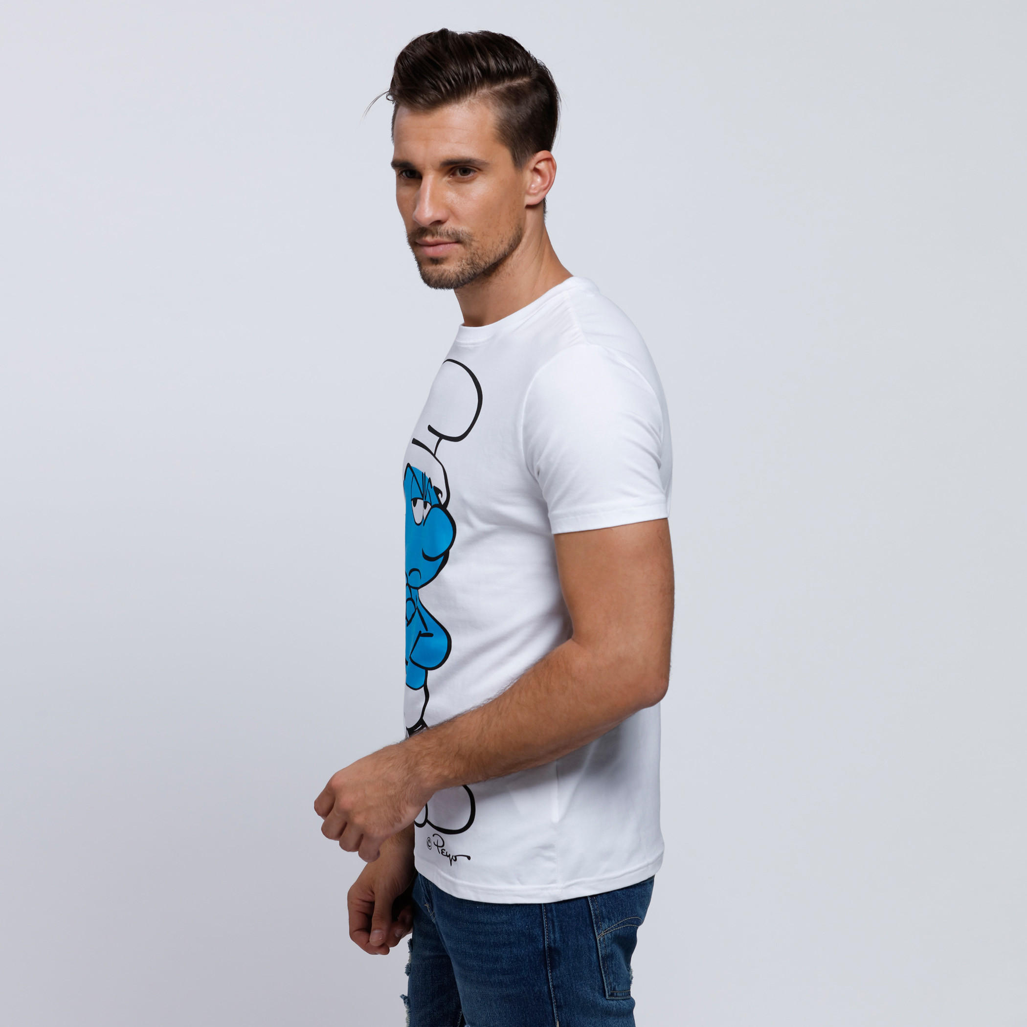 Smurfs Printed Short Sleeves T-Shirt with Crew Neck-men-clothing-tshirtsandpolos-tshirts-image-3