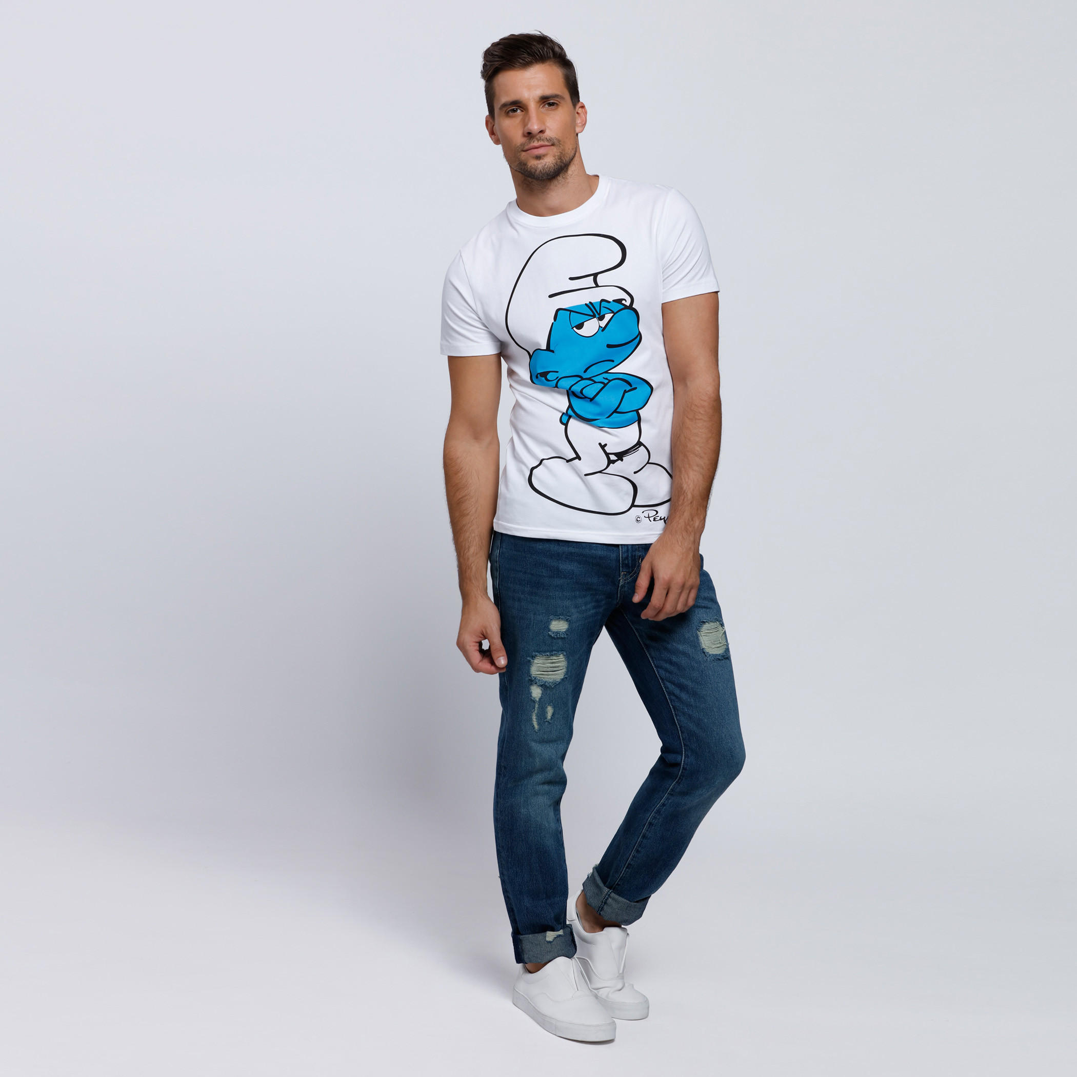 Smurfs Printed Short Sleeves T-Shirt with Crew Neck-men-clothing-tshirtsandpolos-tshirts-image-5