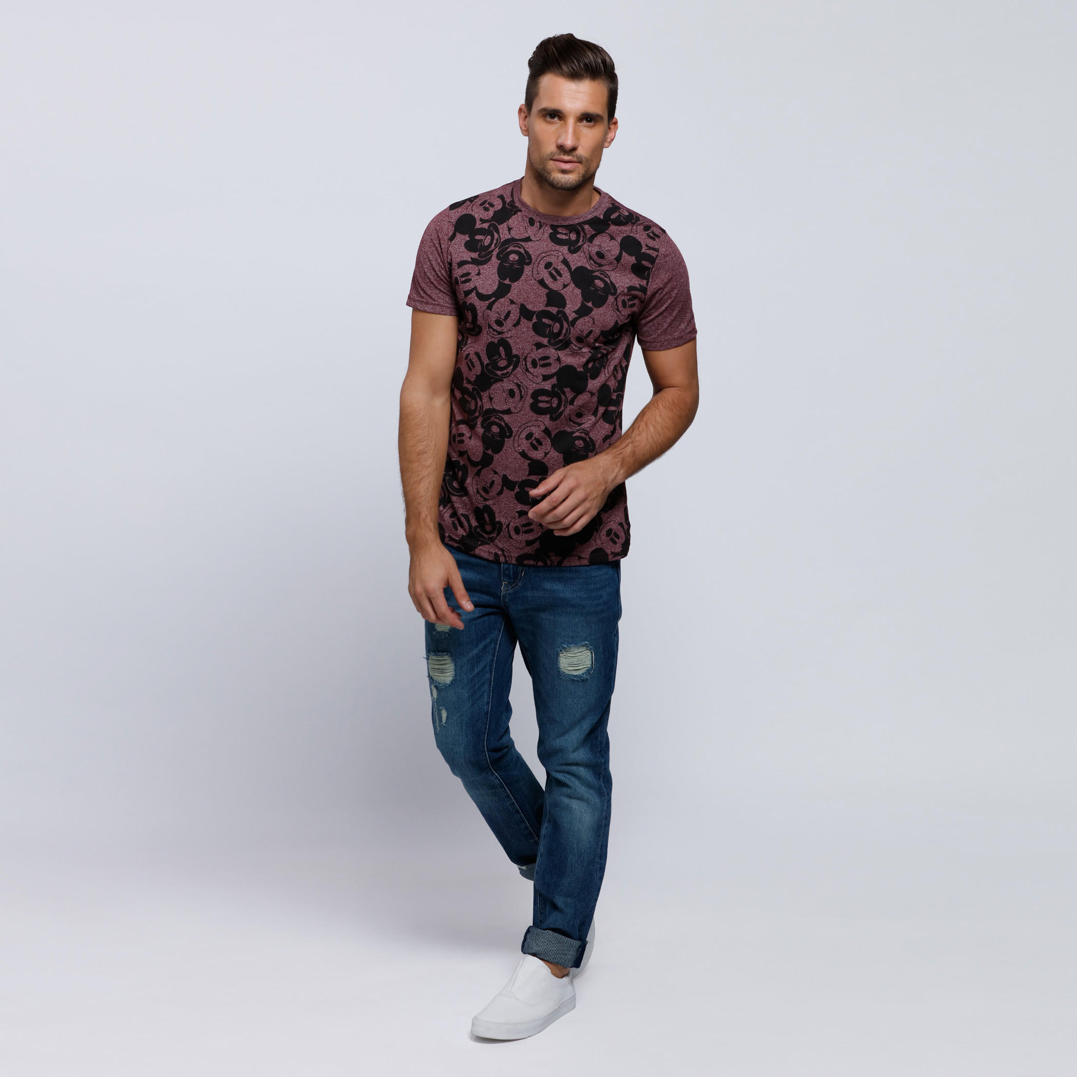 Mickey Mouse Printed Short Sleeves T-Shirt with Crew Neck-men-clothing-tshirtsandpolos-tshirts-image-1