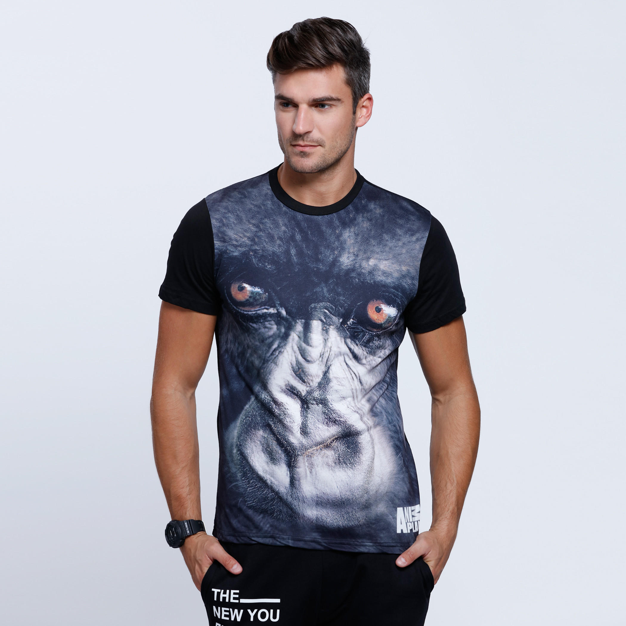 Printed T-Shirt with Round Neck and Short Sleeves-men-clothing-tshirtsandpolos-tshirts-image-1