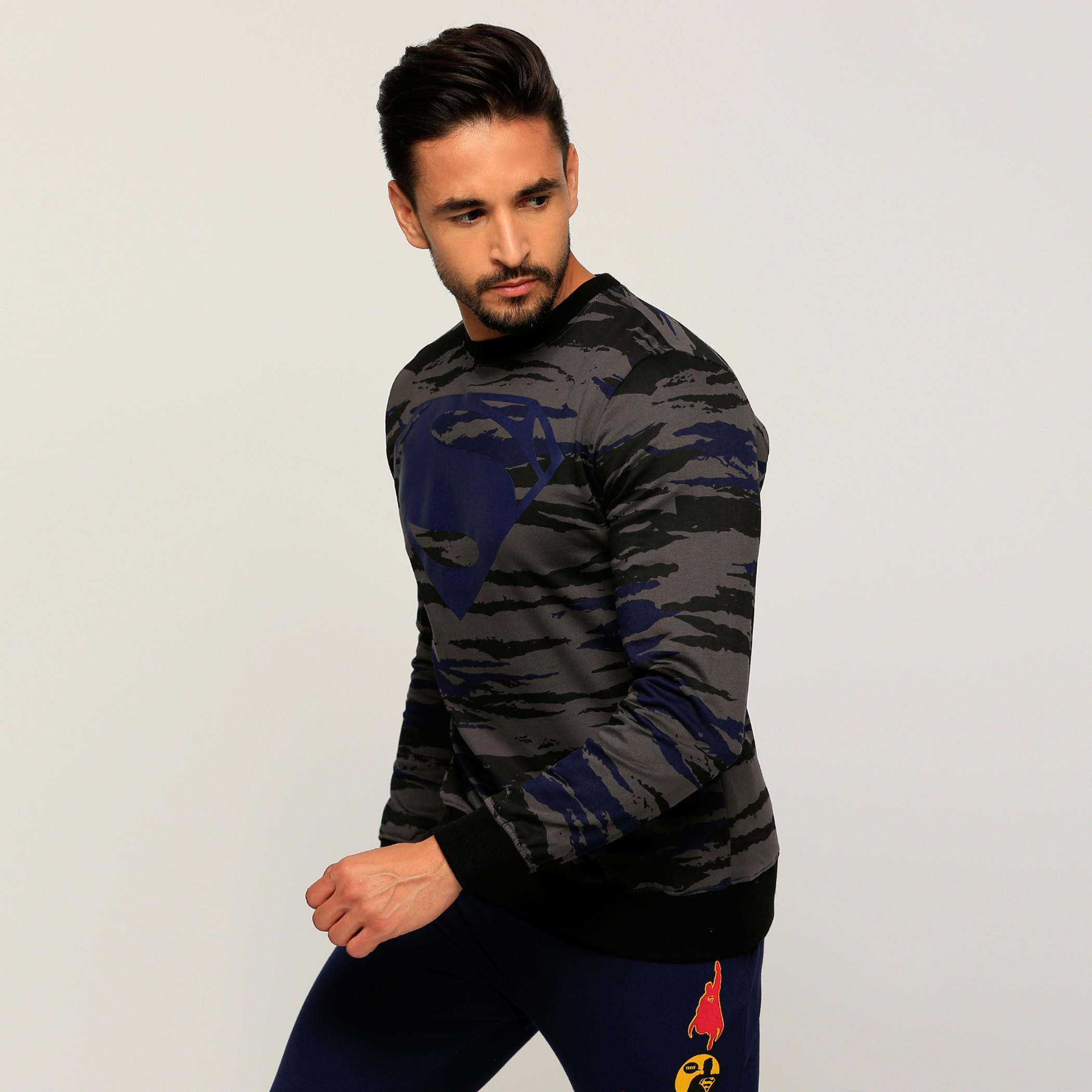 Superman Printed Round Neck Sweatshirt-men-winterwear-hoodiesandsweatshirts-image-3