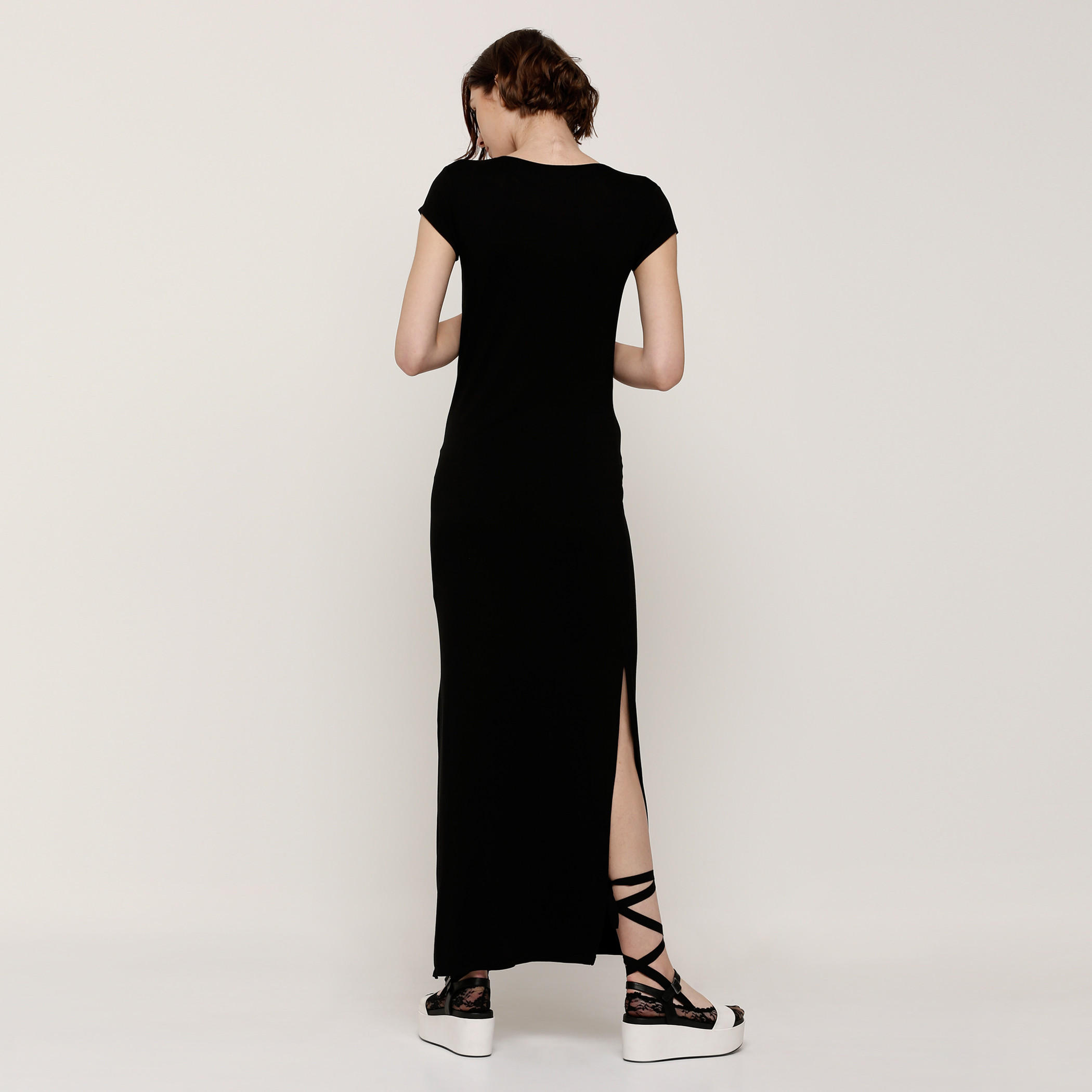 فستان طويل بياقة مستديرة وطبعات شخصيات ديزني-women-clothing-dresses-image-2