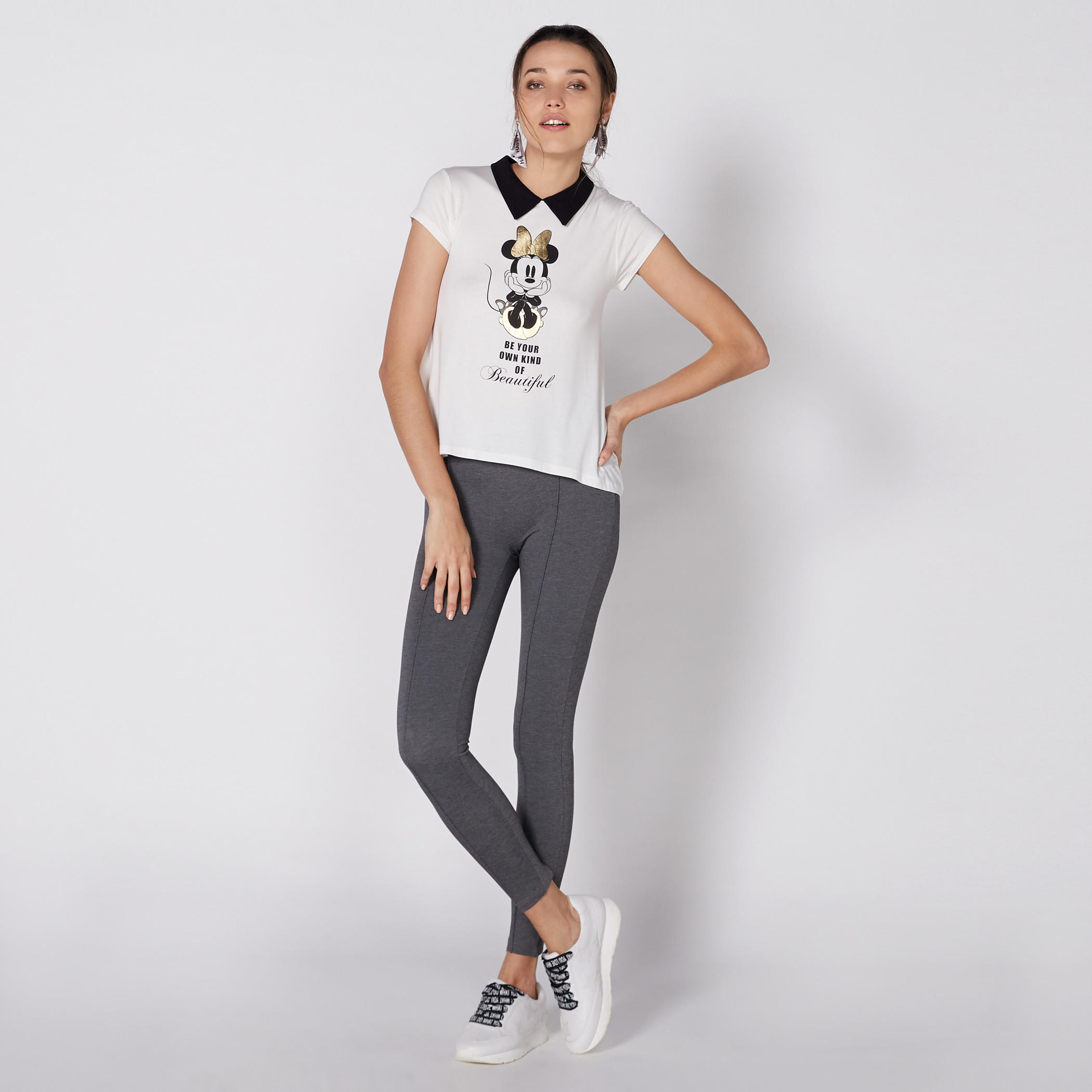Minnie Mouse Printed T-Shirt with Cap Sleeves-women-clothing-tshirts-image-1