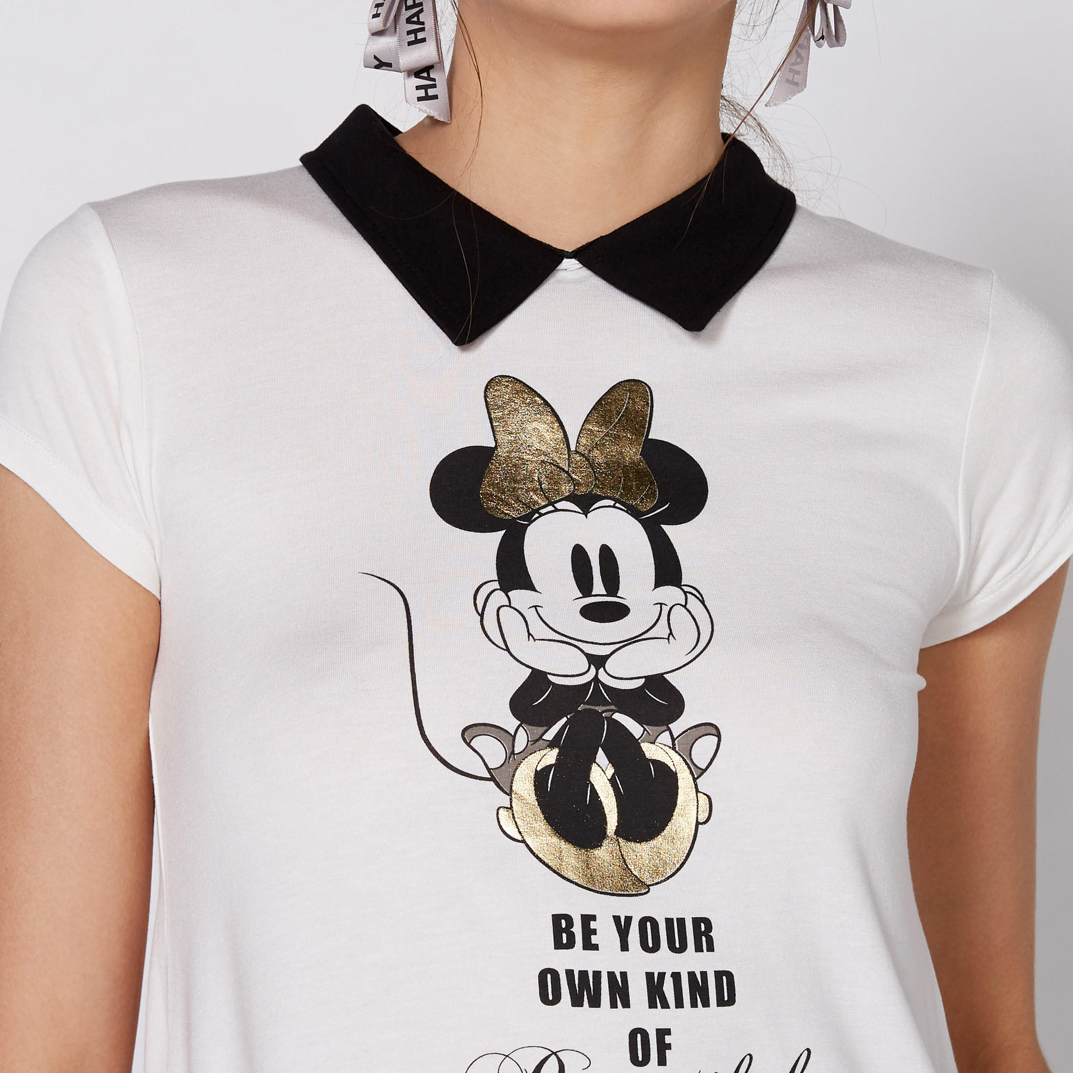 Minnie Mouse Printed T-Shirt with Cap Sleeves-women-clothing-tshirts-image-3