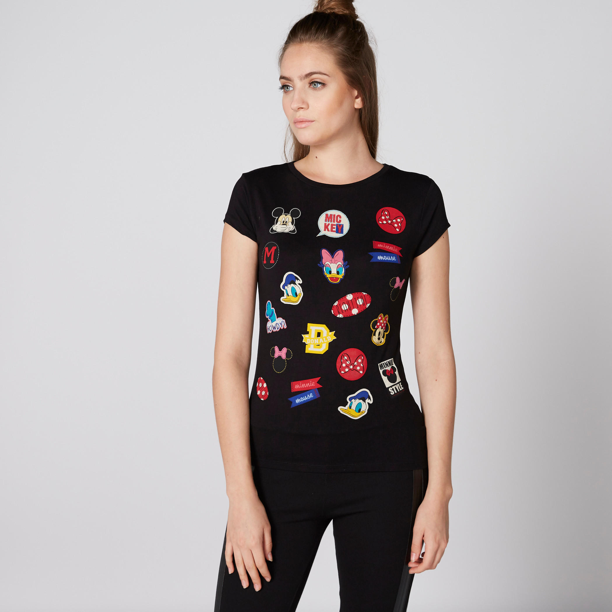 Mickey Mouse and Friends Printed T-Shirt with Cap Sleeves-women-clothing-tshirts-image-3
