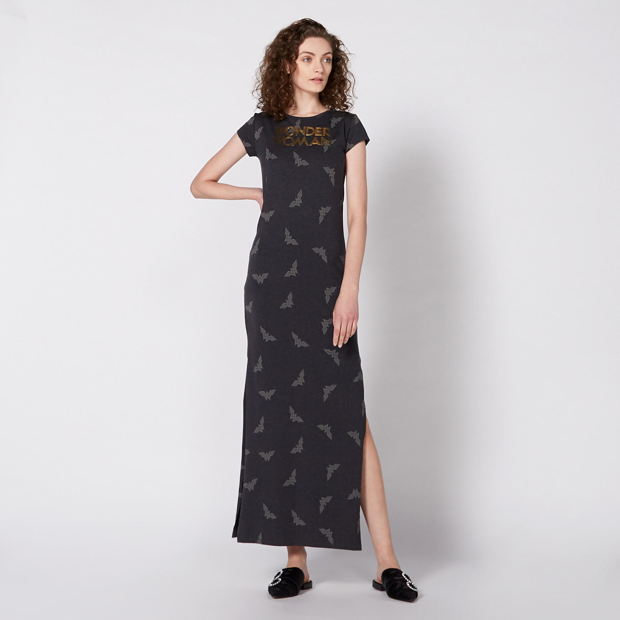 فستان ماكسي بياقة مستديرة وأكمام كاب واندر وامن-women-clothing-dresses-image-1