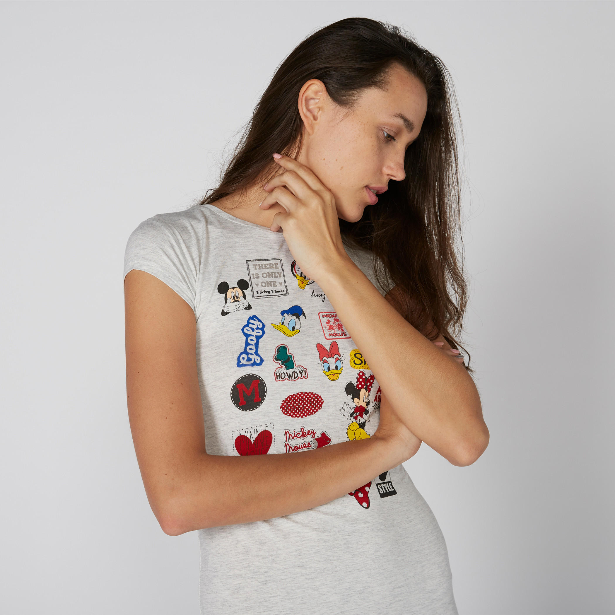 فستان طويل بياقة مستديرة وطبعات ميكي ماوس والأصدقاء-women-clothing-dresses-image-2