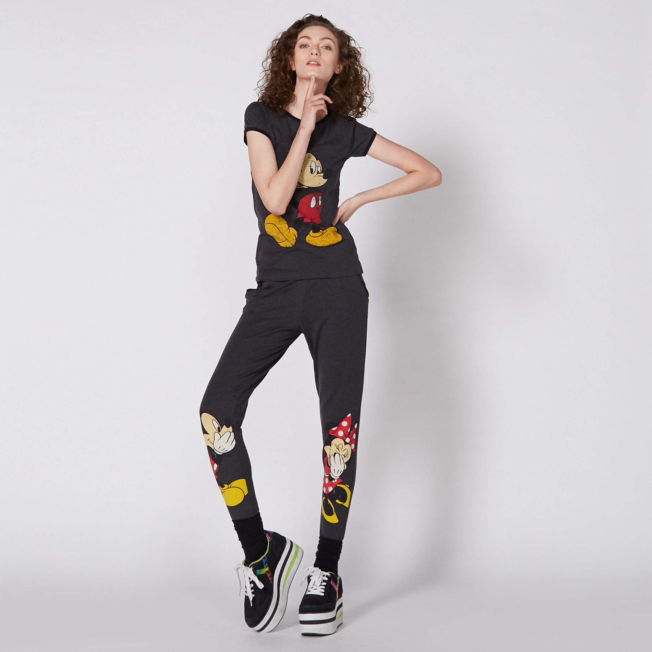 بنطال طويل بجيوب وطبعات ميكي ماوس وميني ماوس-women-clothing-bottoms-trousers-image-1