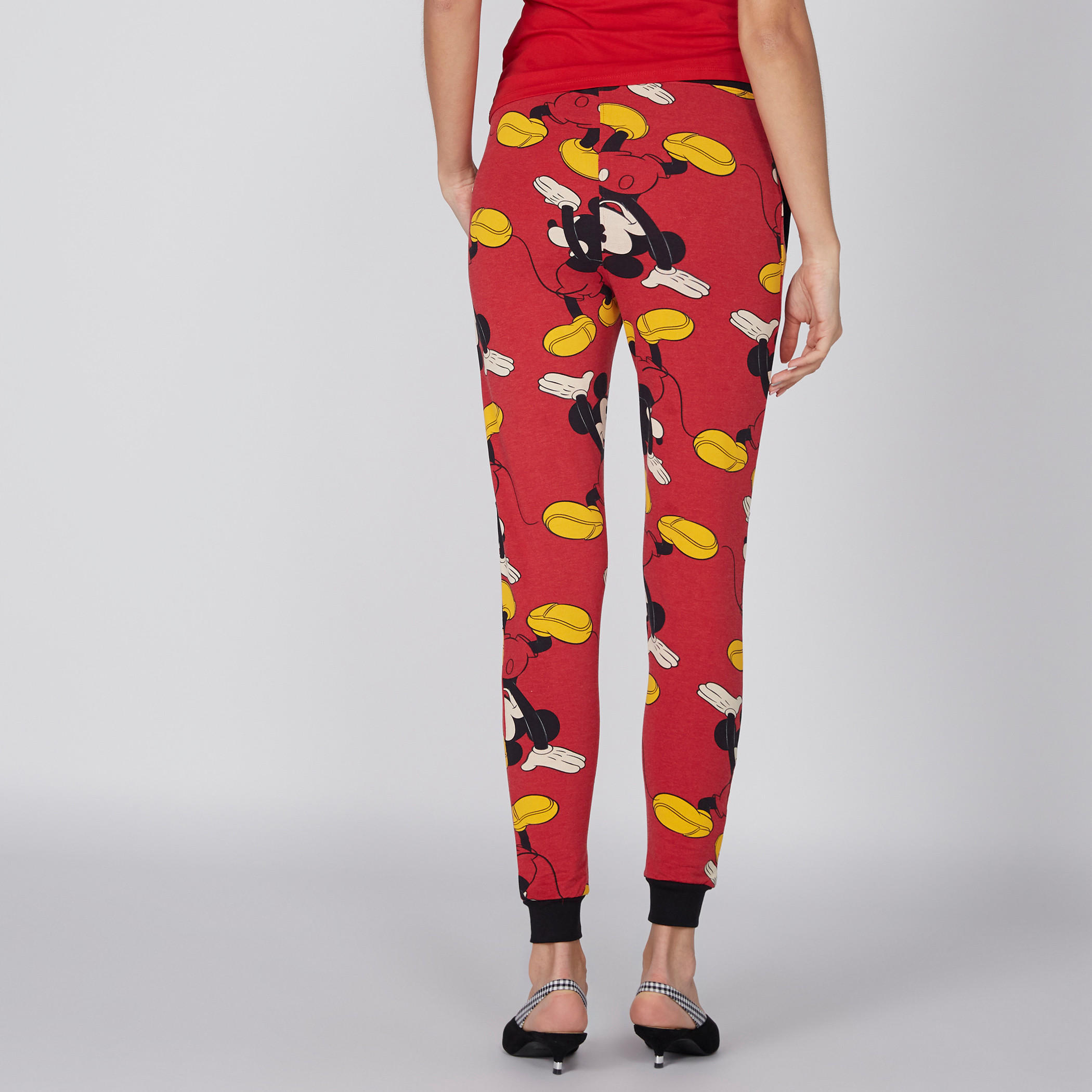 بنطال رياضي طويل بخصر مطّاطي وطبعات ميكي ماوس-women-clothing-bottoms-joggers-image-5