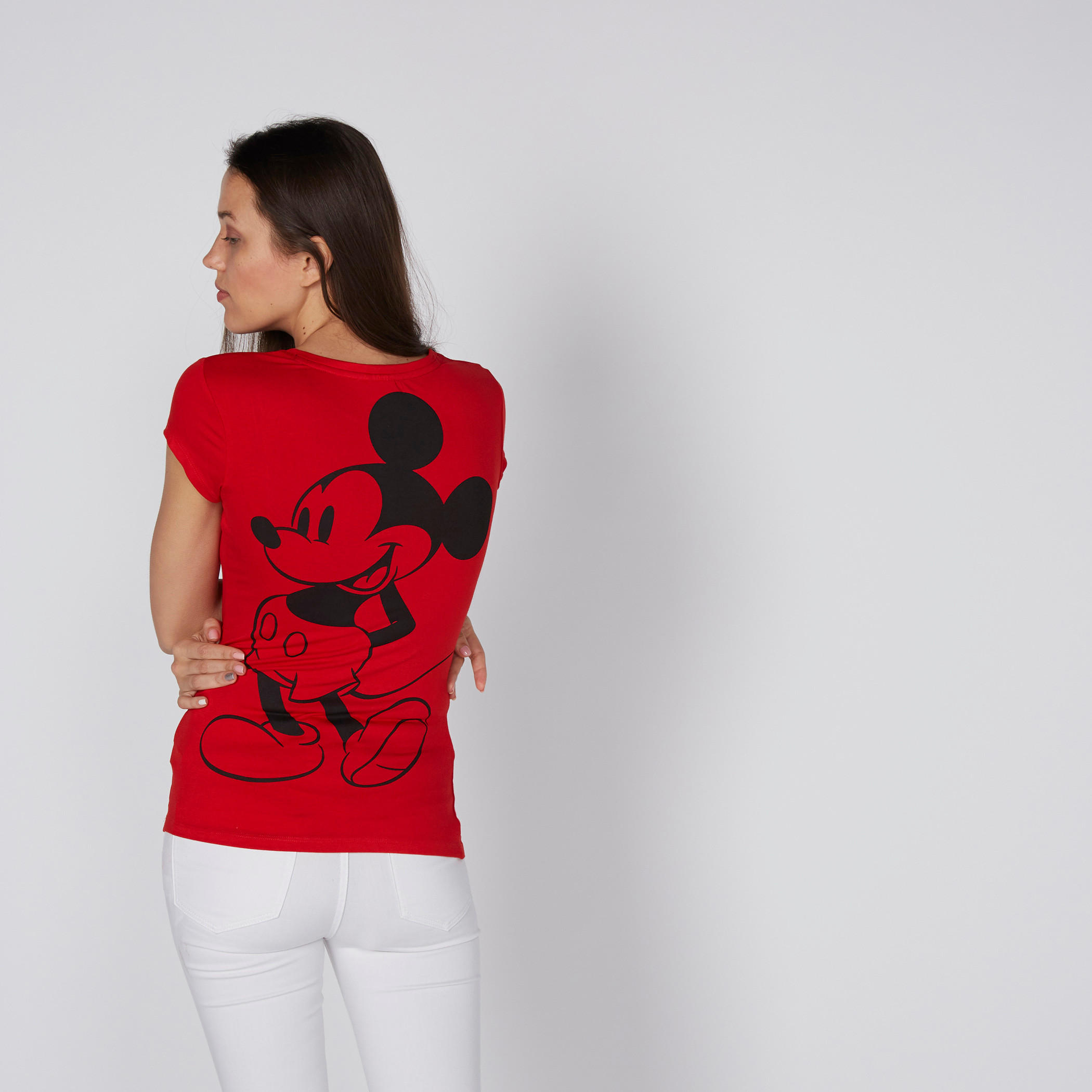 تيشيرت بأكمام قصيرة وياقة مستديرة وطبعات ميكي ماوس-women-clothing-tshirts-image-3