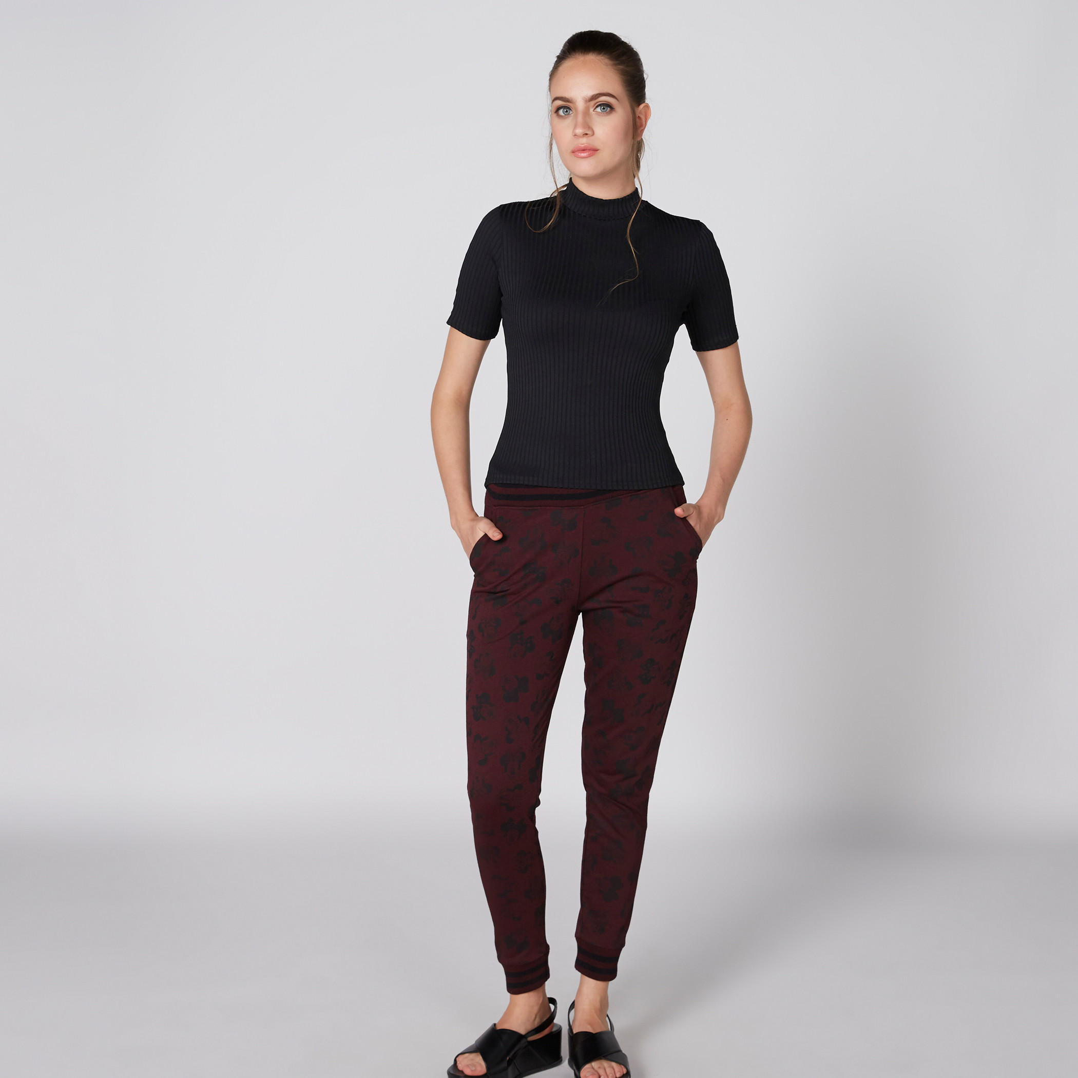 Minnie Mouse Printed Full Length Jog Pants with Pocket Detail-women-clothing-bottoms-joggers-image-1