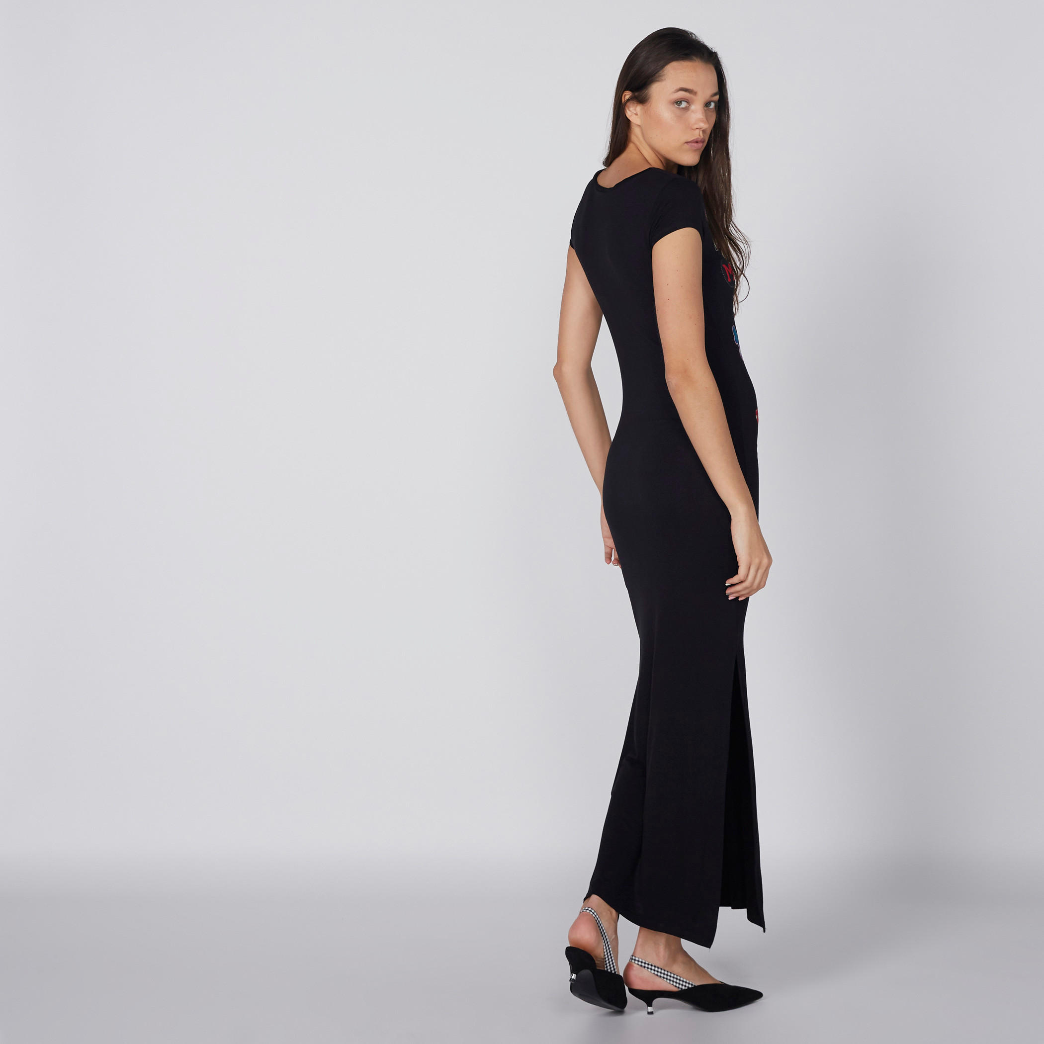 فستان بياقة مستديرة وأكمام كاب وطبعات شخصيات ديزني-women-clothing-dresses-image-2