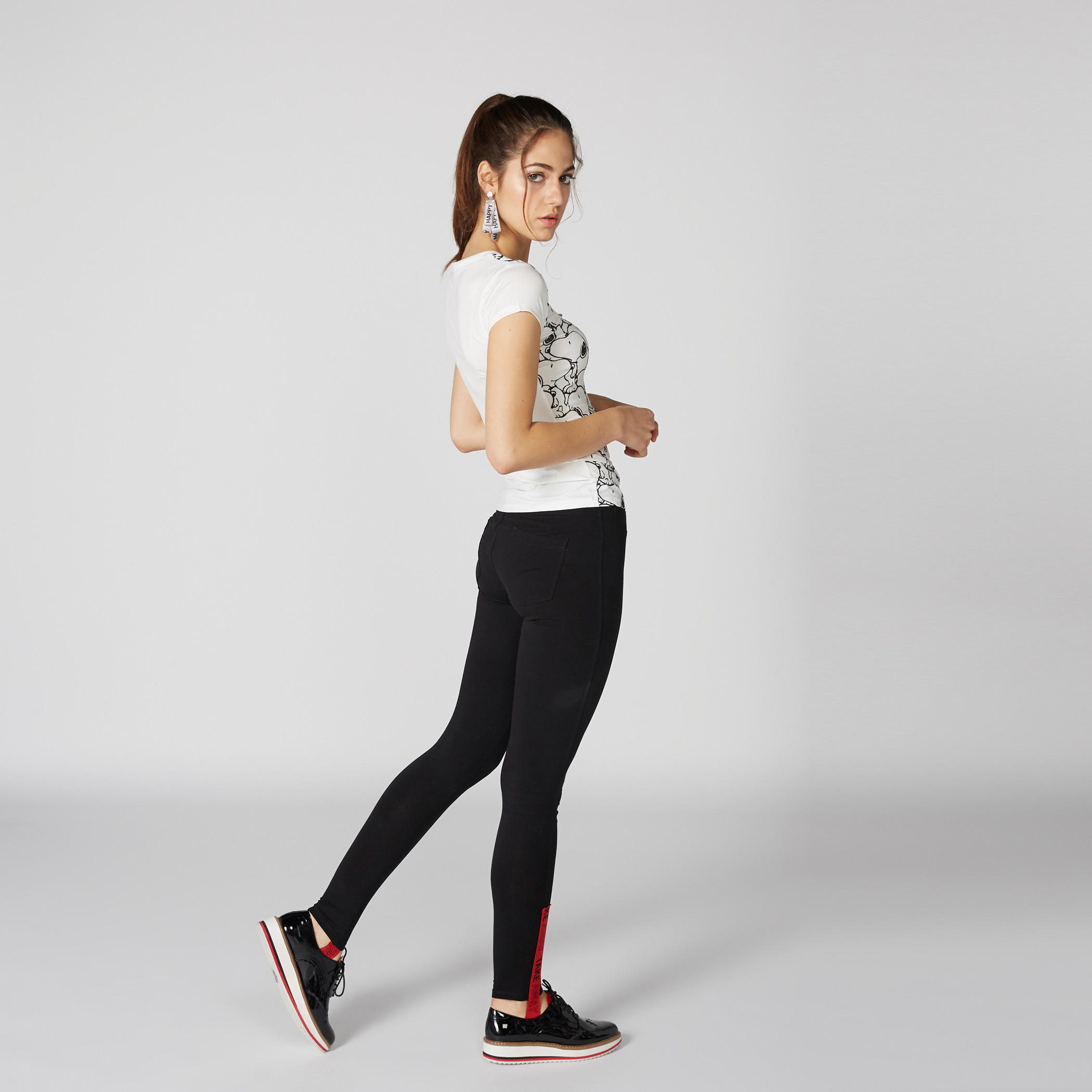 Snoopy Printed T-Shirt with Cap Sleeves-women-clothing-tshirts-image-3