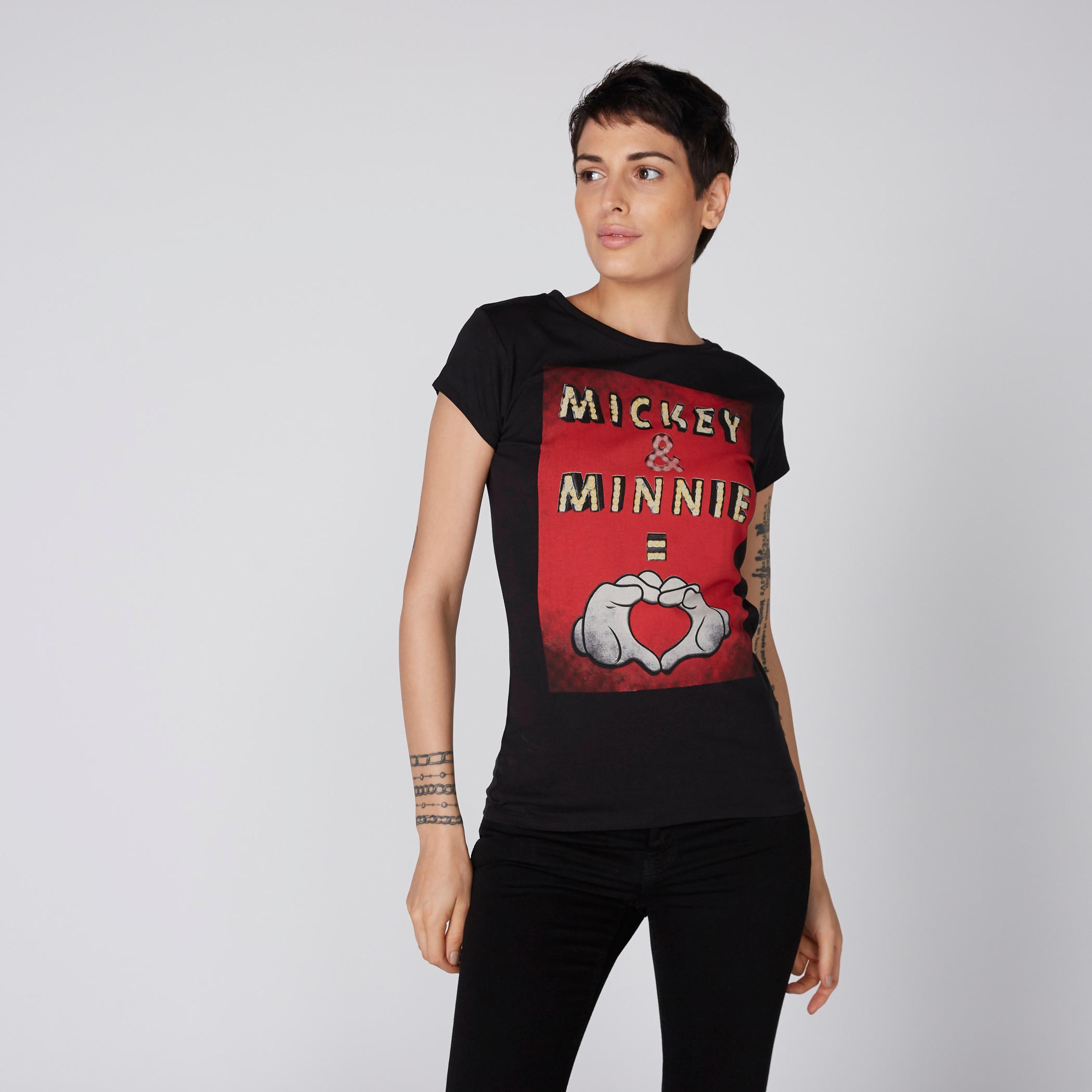 تيشيرت بياقة مستديرة وطبعات ميكي ماوس وميني ماوس-women-clothing-tshirts-image-1