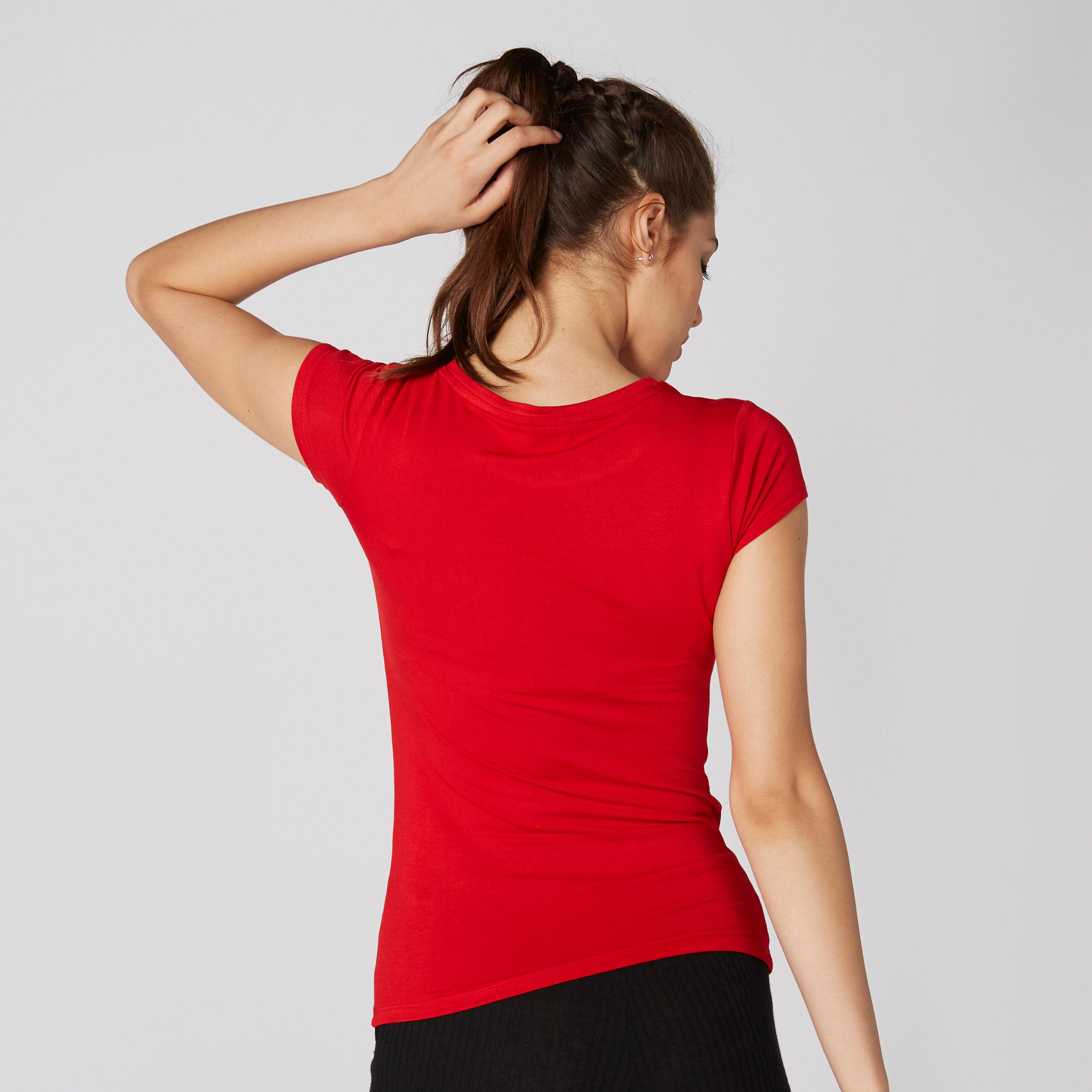 تيشيرت بأكمام كاب وياقة مستديرة وطبعات ميكي ماوس-women-clothing-tshirts-image-3