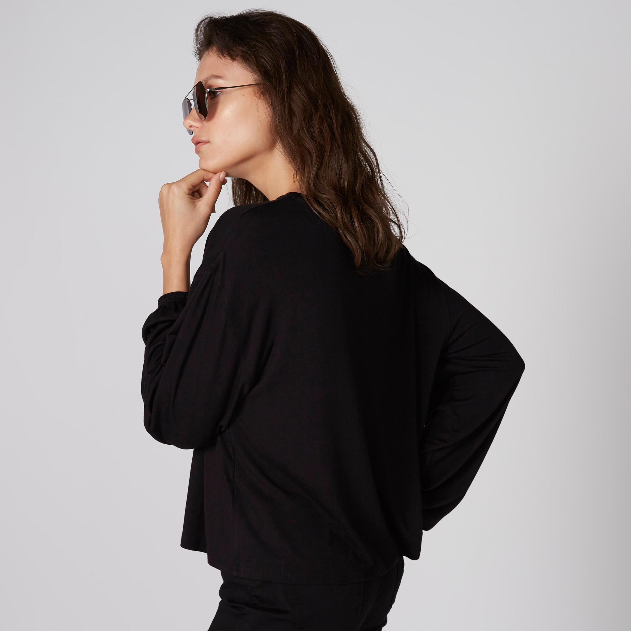 بلوزة بياقة مستديرة وأكمام طويلة وطبعات سوبرمان-women-clothing-shirtsandblouses-blouses-image-2