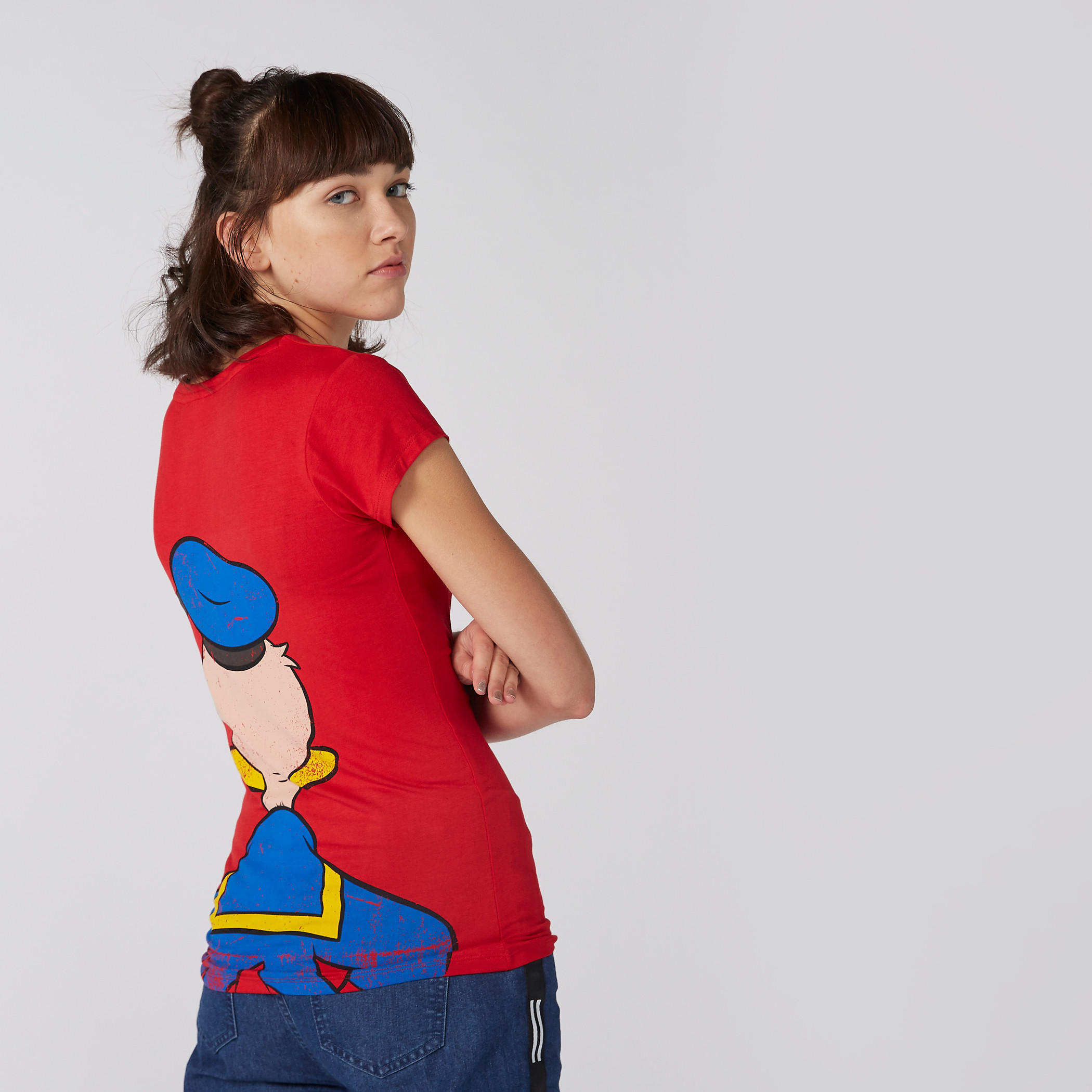 Donald Duck Printed T-Shirt with Crew Neck and Short Sleeves-women-clothing-tshirts-image-3