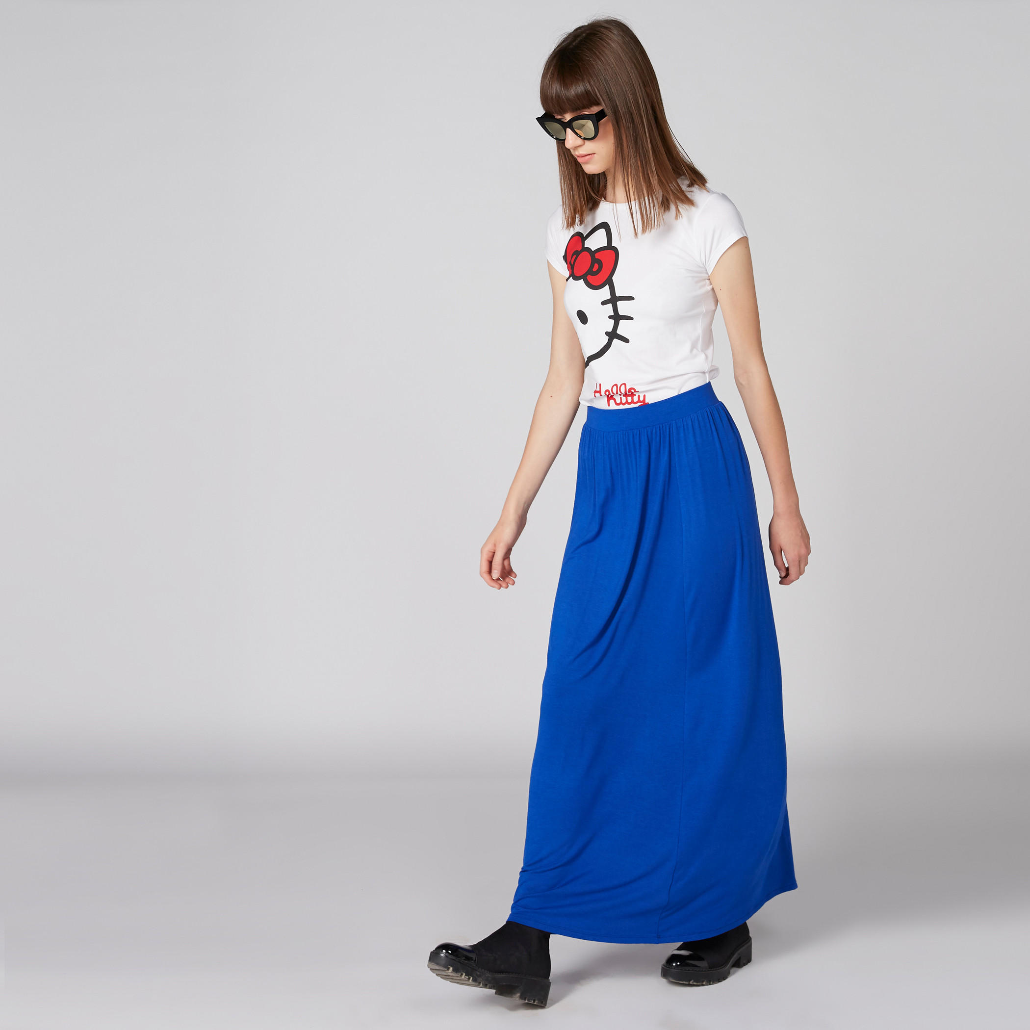 تيشيرت بياقة مستديرة وأكمام كاب وطبعات هالو كيتي-women-clothing-tshirts-image-1