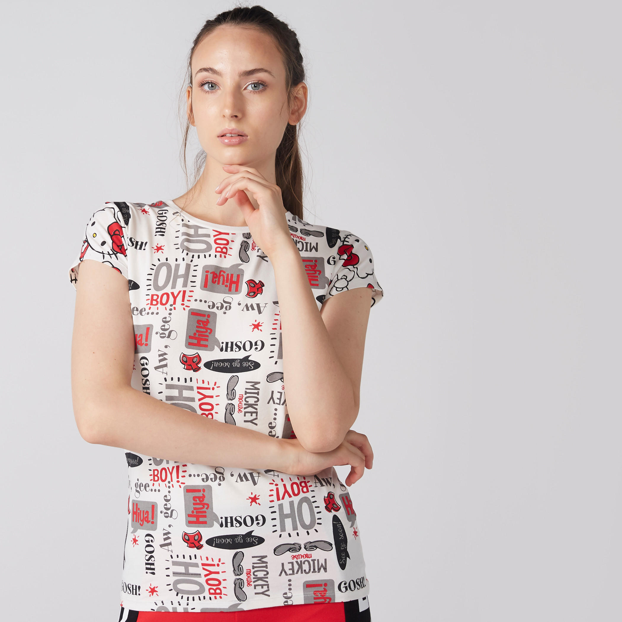 Character Printed T-Shirt with Round Neck and Cap Sleeves-women-clothing-tshirts-image-1