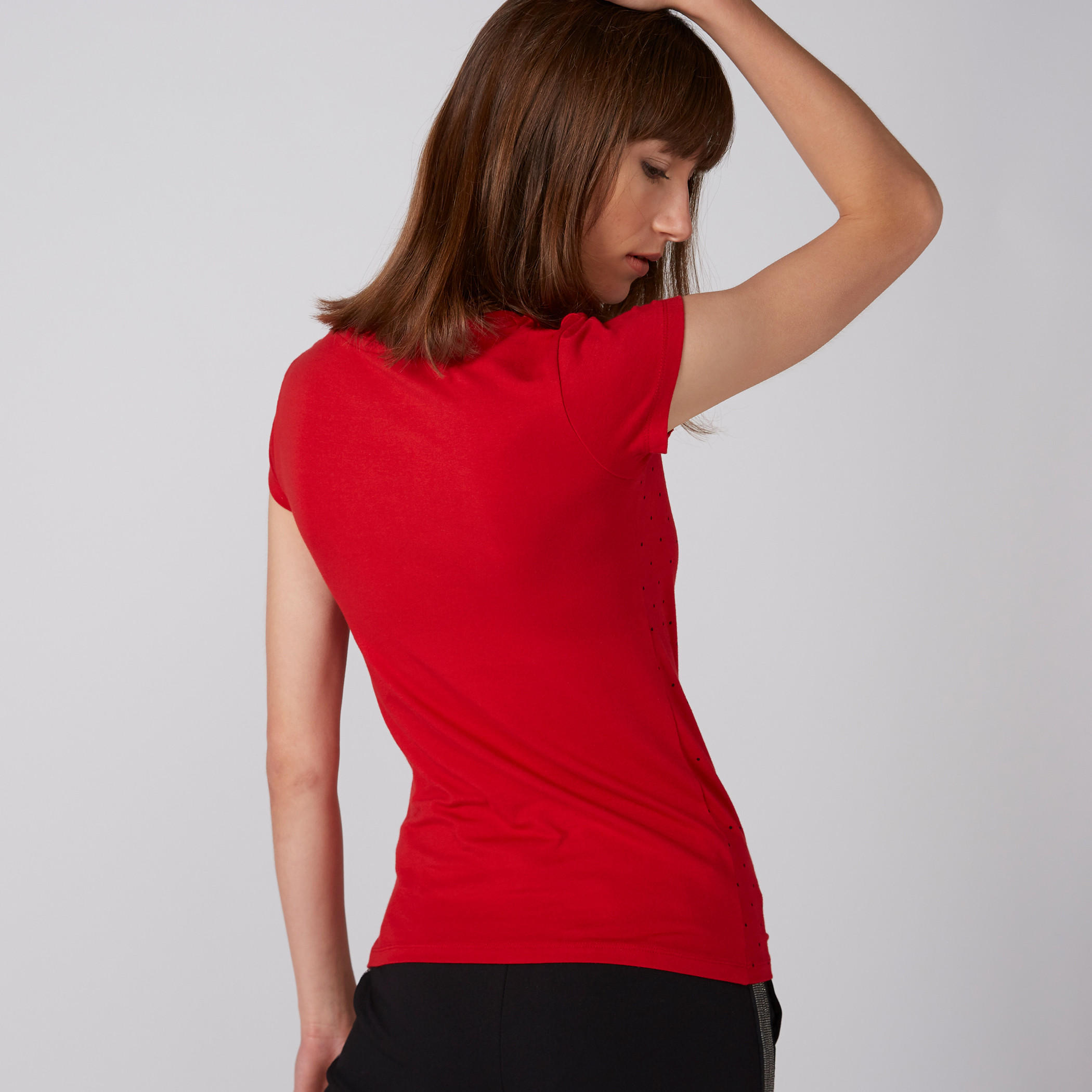 تيشيرت بياقة ضيّقة وأكمام كاب وطبعات ميني ماوس-women-clothing-tshirts-image-2