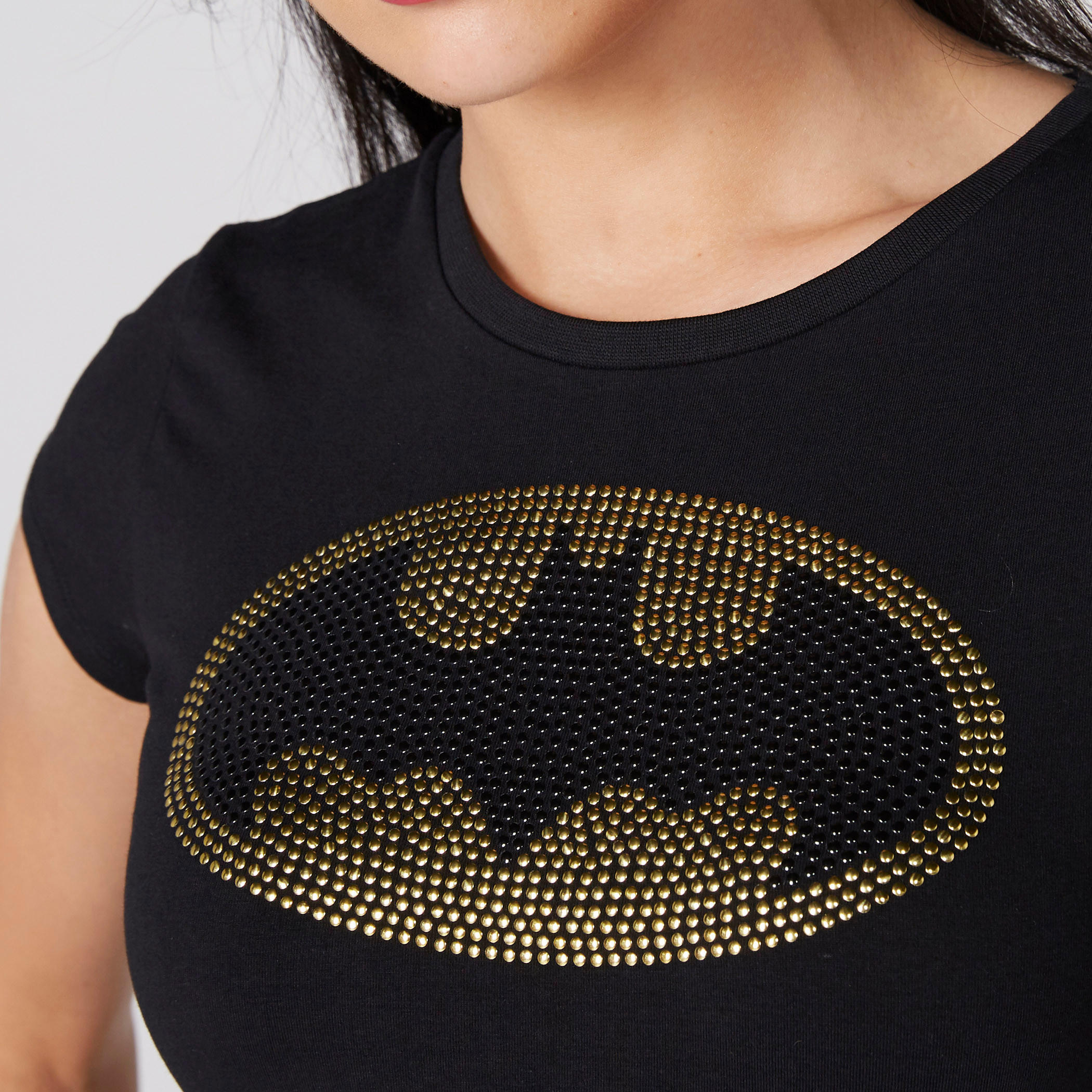 تيشيرت بأكمام كاب وياقة مستديرة وتزيينات باتمان-women-clothing-tshirts-image-4