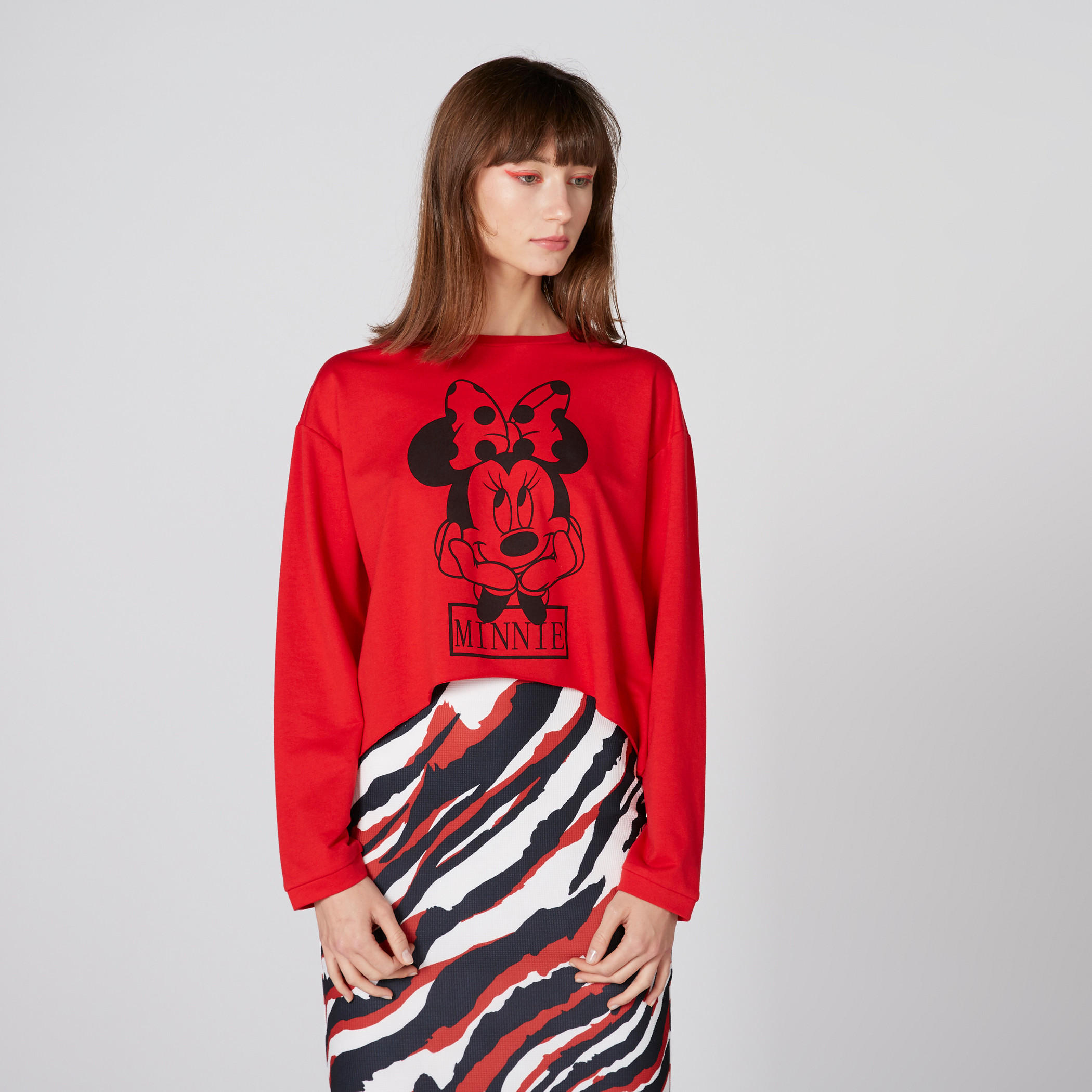 Minnie Mouse Printed T-Shirt with Long Sleeves-women-clothing-tshirts-image-1