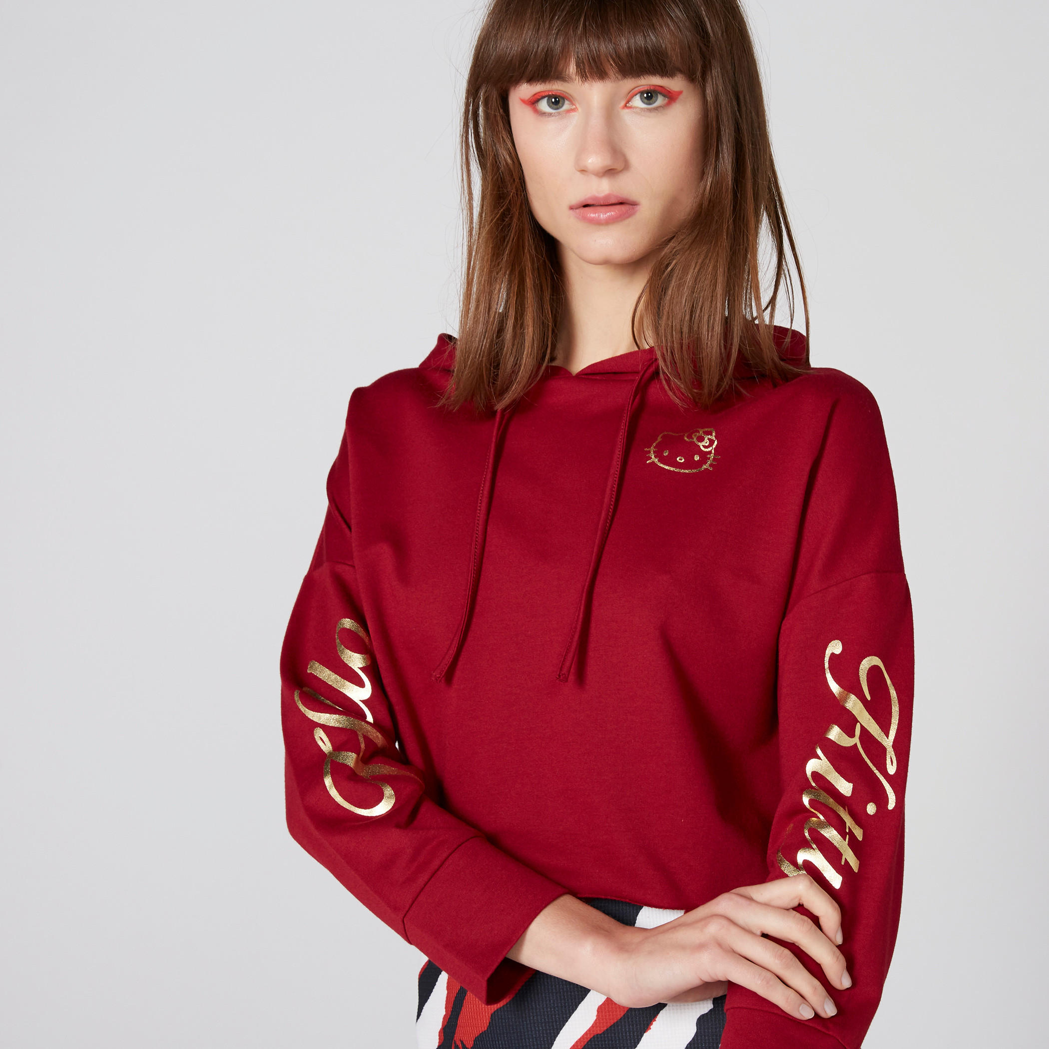 تيشيرت بقبعة وأكمام طويلة وطبعات هالو كيتي-women-winterwear-hoodiesandsweatshirts-hoodies-image-4