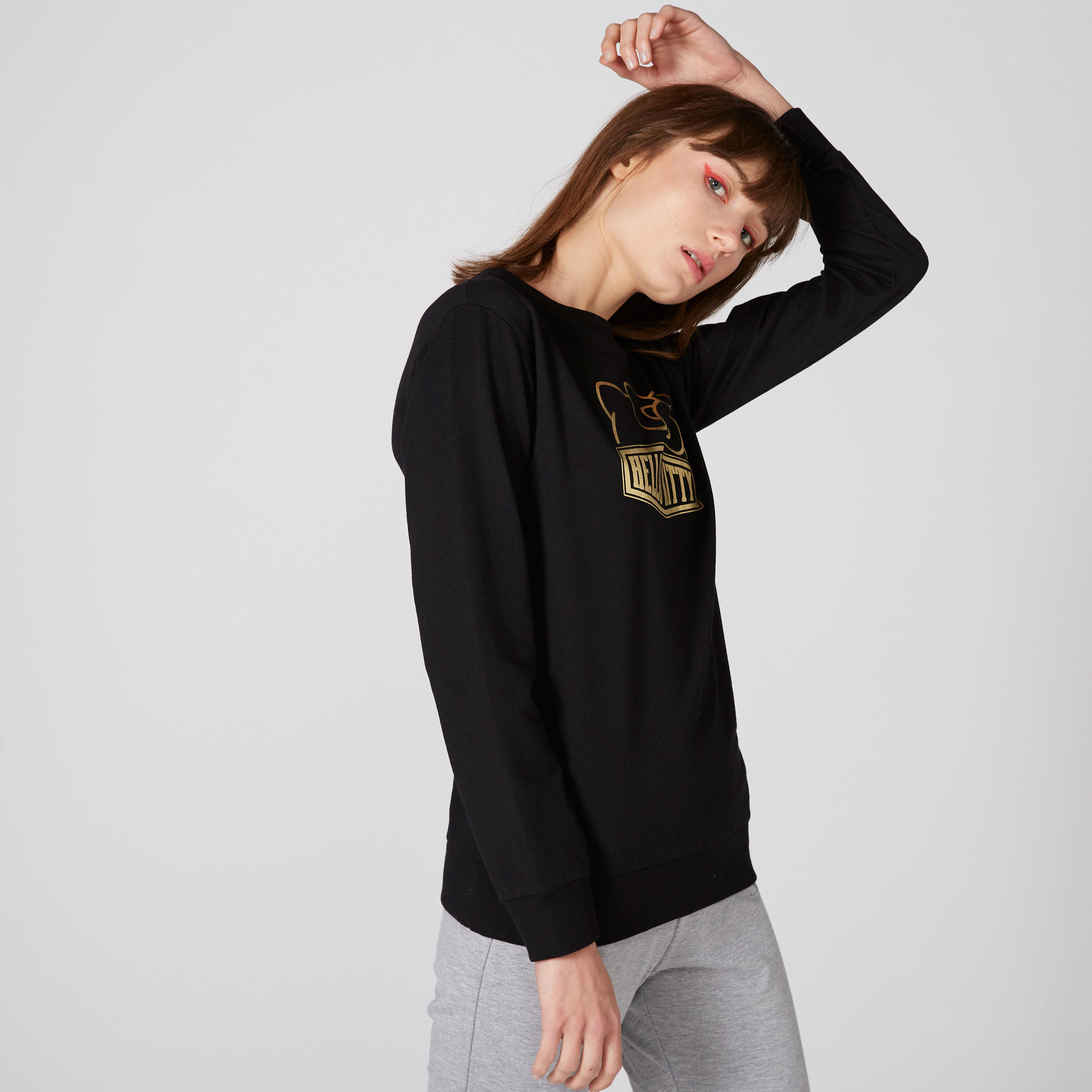 Hello Kitty Printed Sweatshirt with Crew Neck and Long Sleeves-women-winterwear-hoodiesandsweatshirts-sweatshirts-image-3