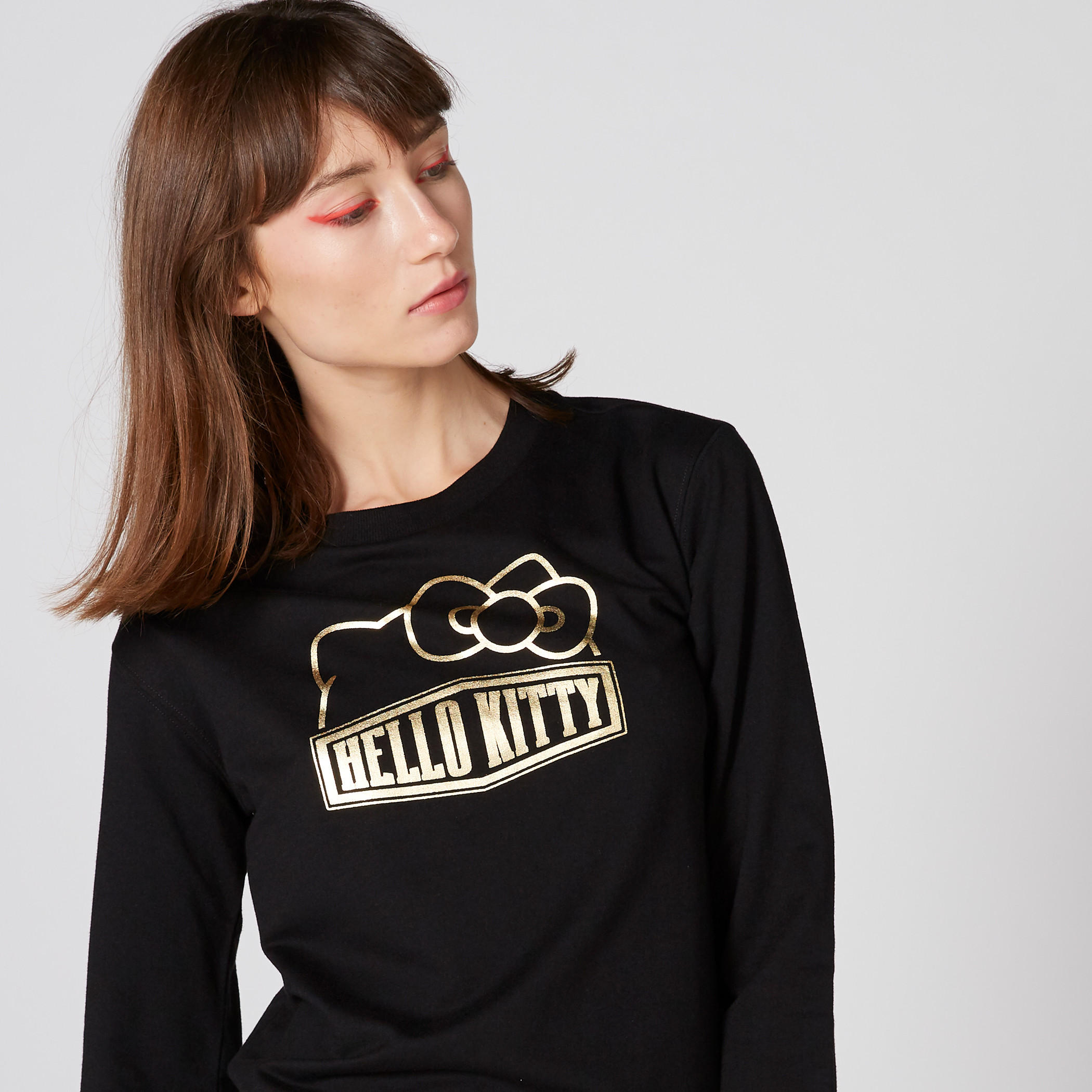 Hello Kitty Printed Sweatshirt with Crew Neck and Long Sleeves-women-winterwear-hoodiesandsweatshirts-sweatshirts-image-4