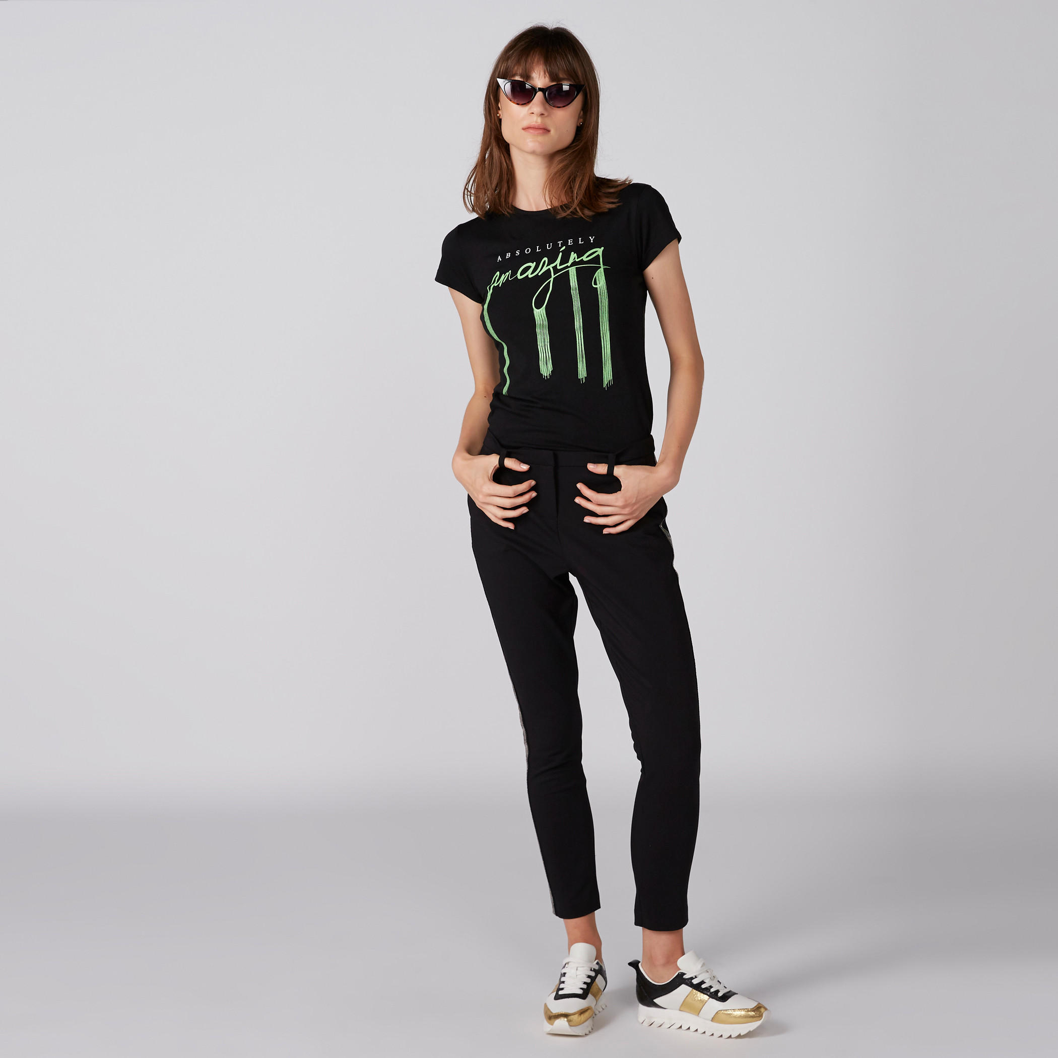 Printed T-Shirt with Crew Neck and Cap Sleeves-women-clothing-tshirts-image-1
