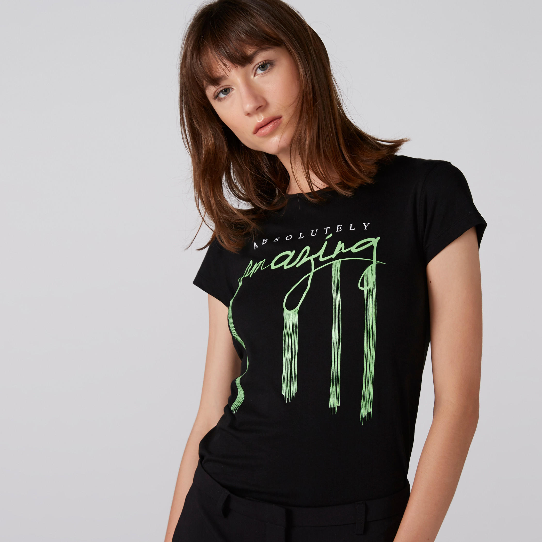 Printed T-Shirt with Crew Neck and Cap Sleeves-women-clothing-tshirts-image-3
