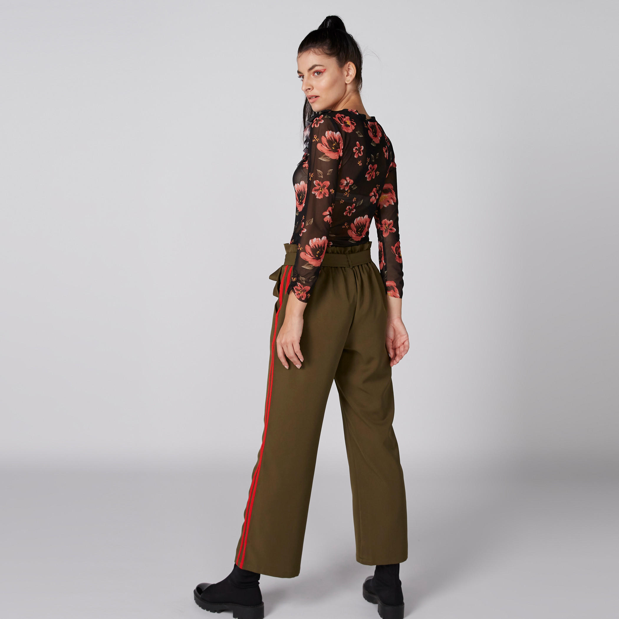 Printed Top with Round Neck and Frill Detail-women-clothing-shirtsandblouses-blouses-image-1