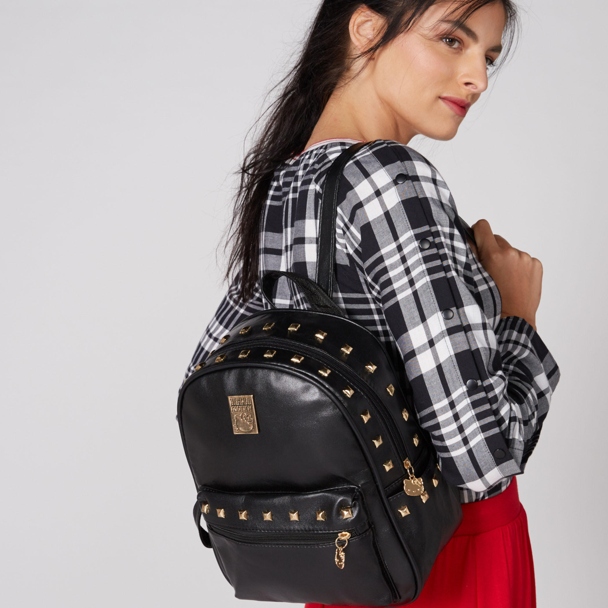 Hello Kitty Studded Backpack with Zip Closure and Adjustable Straps-women-bagsandwallets-handbags-image-2
