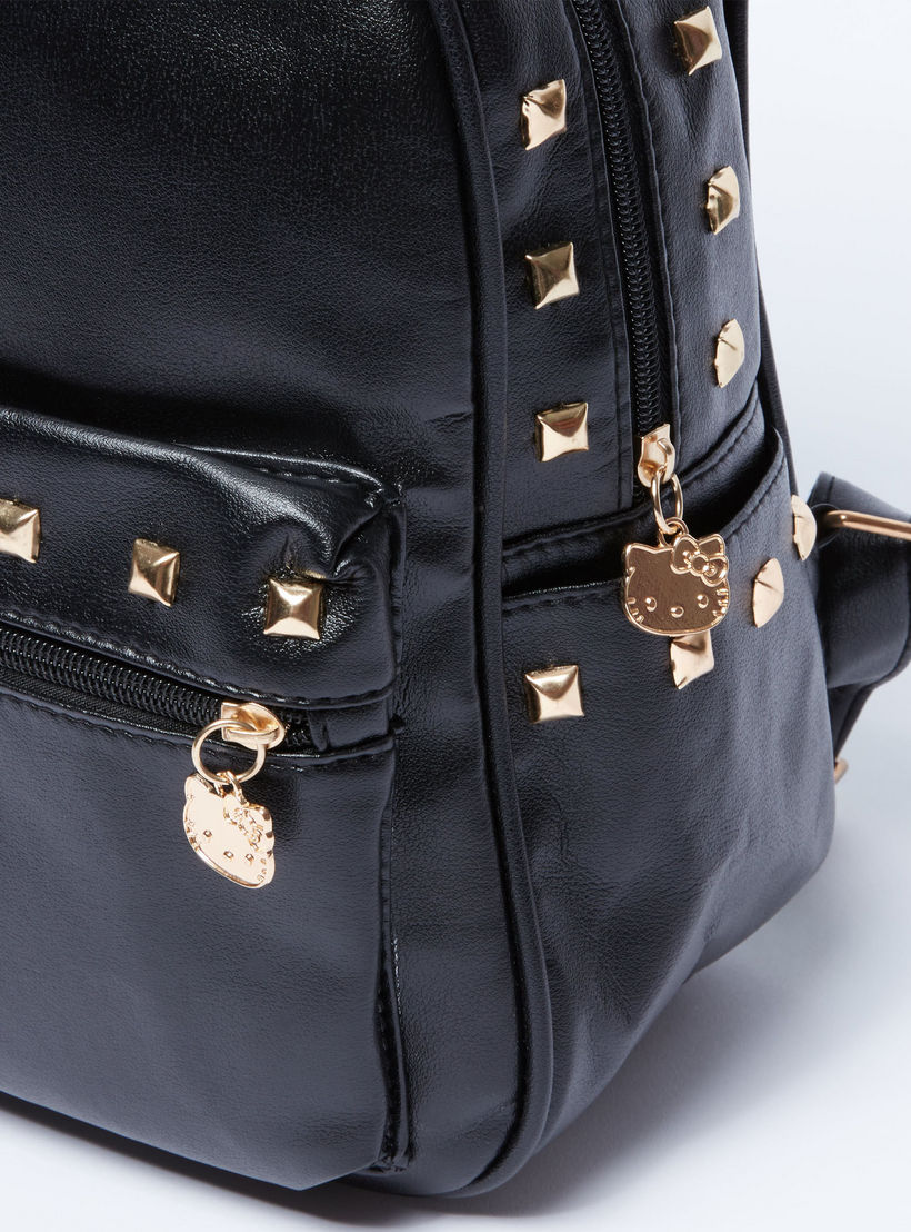 Hello Kitty Studded Backpack with Zip Closure and Adjustable Straps-women-bagsandwallets-handbags-image-4