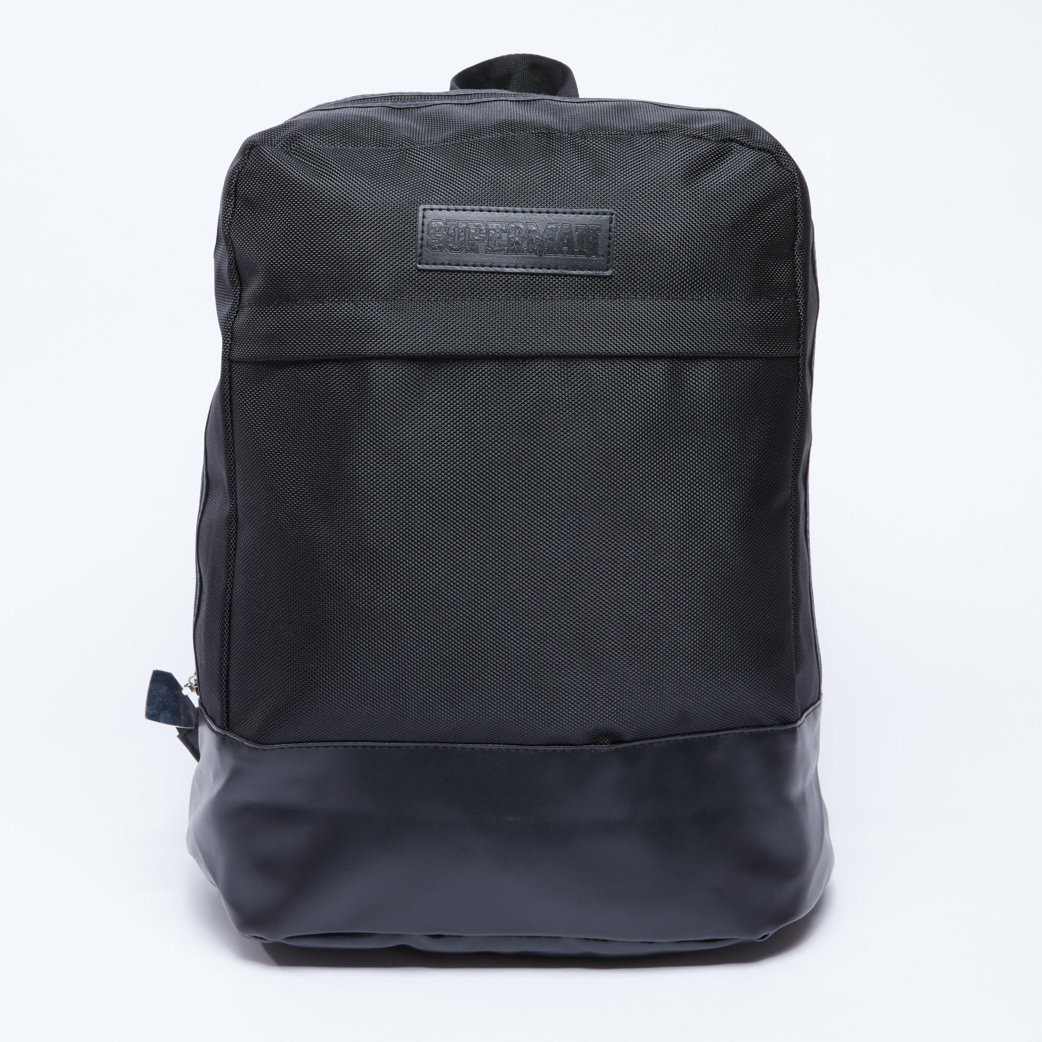 Superman Textured Backpack with Zip Closure and Adjustable Straps-men-bags-image-1
