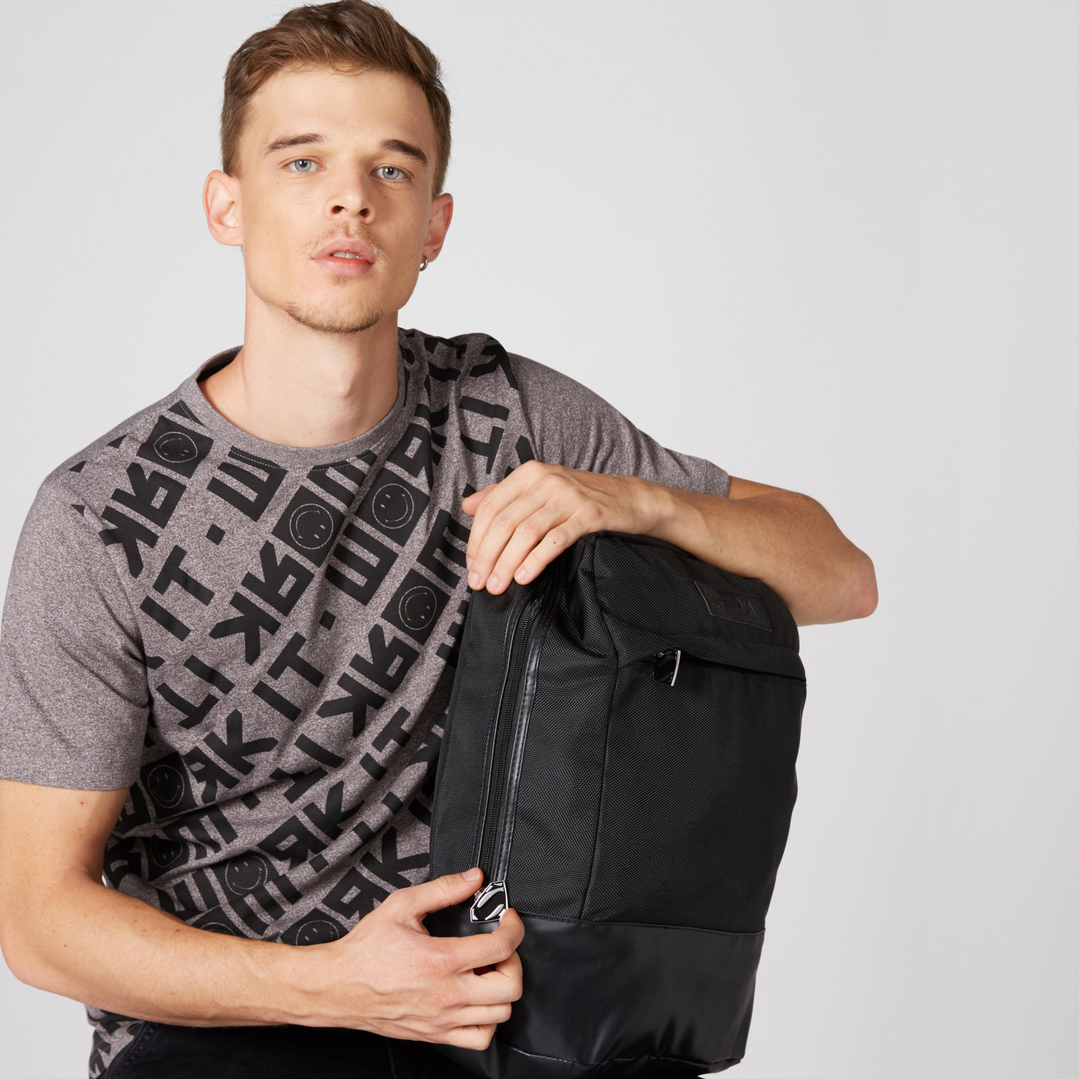 Superman Textured Backpack with Zip Closure and Adjustable Straps-men-bags-image-2