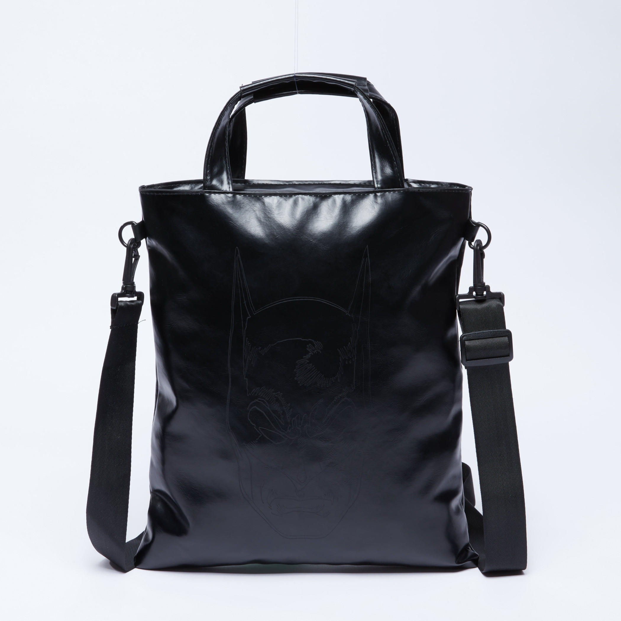 Batman Textured Messenger Bag with Zip Closure and Detachable Strap-men-bags-image-1
