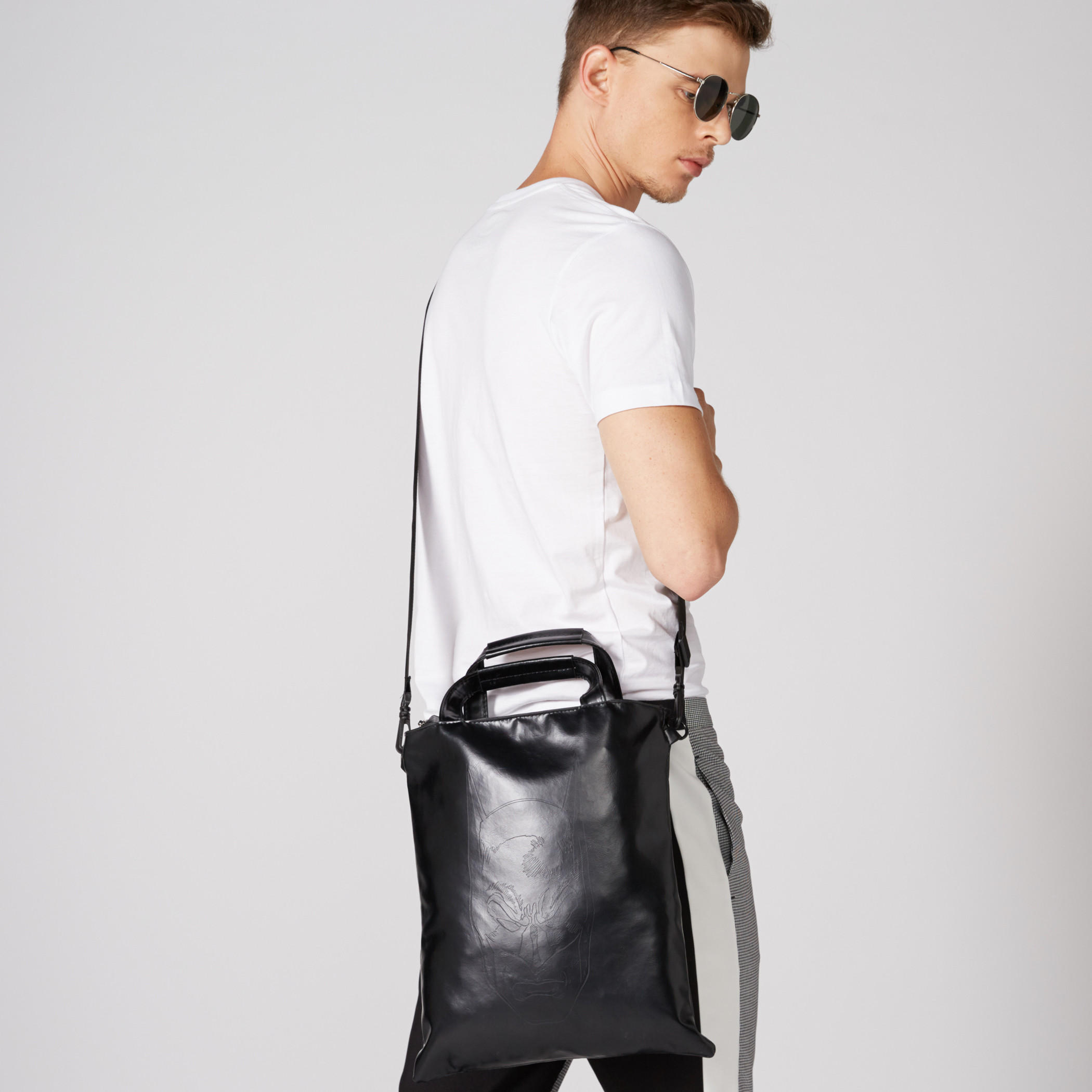 Batman Textured Messenger Bag with Zip Closure and Detachable Strap-men-bags-image-2