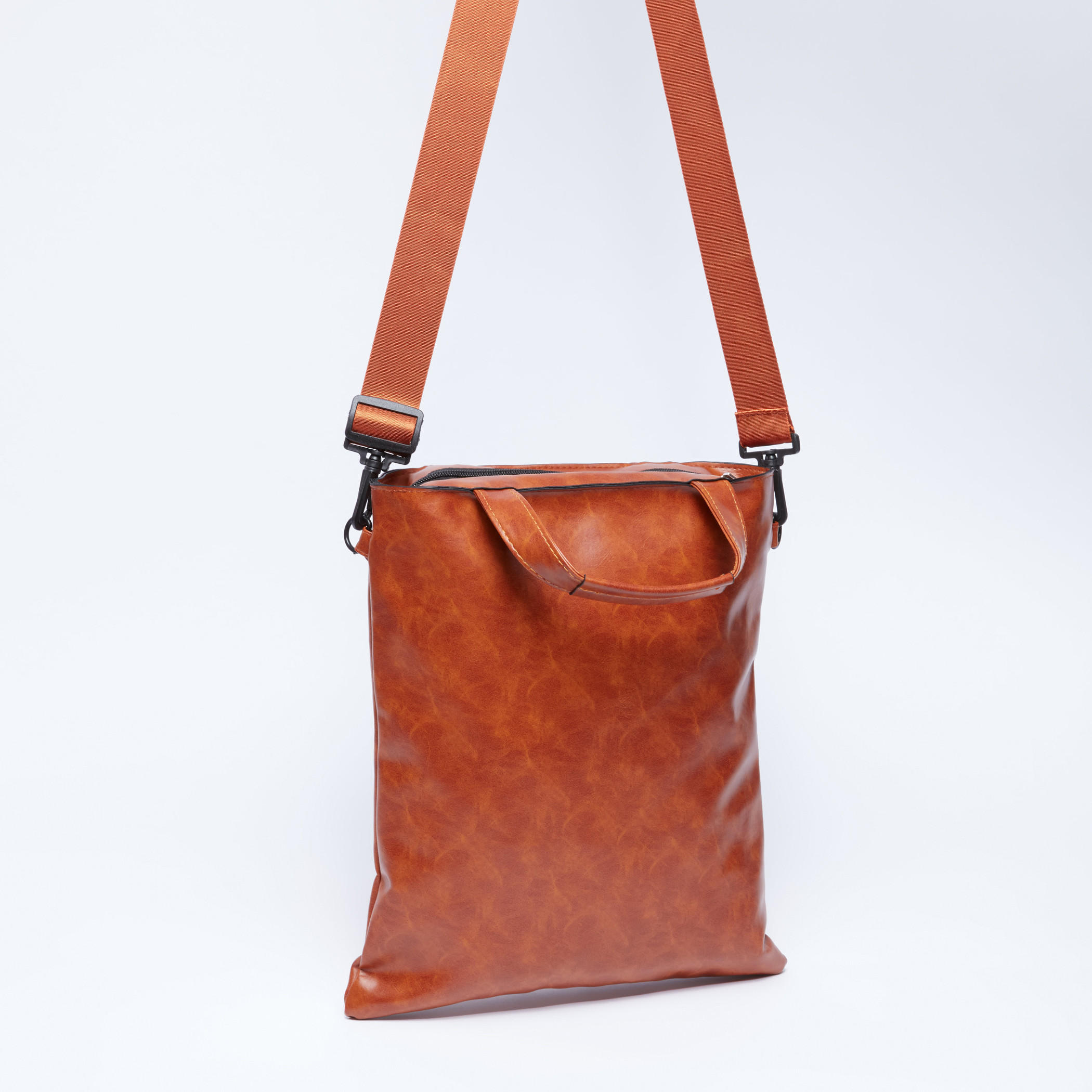 Superman Textured Messenger Bag with Zip Closure and Detachable Strap-men-bags-image-3