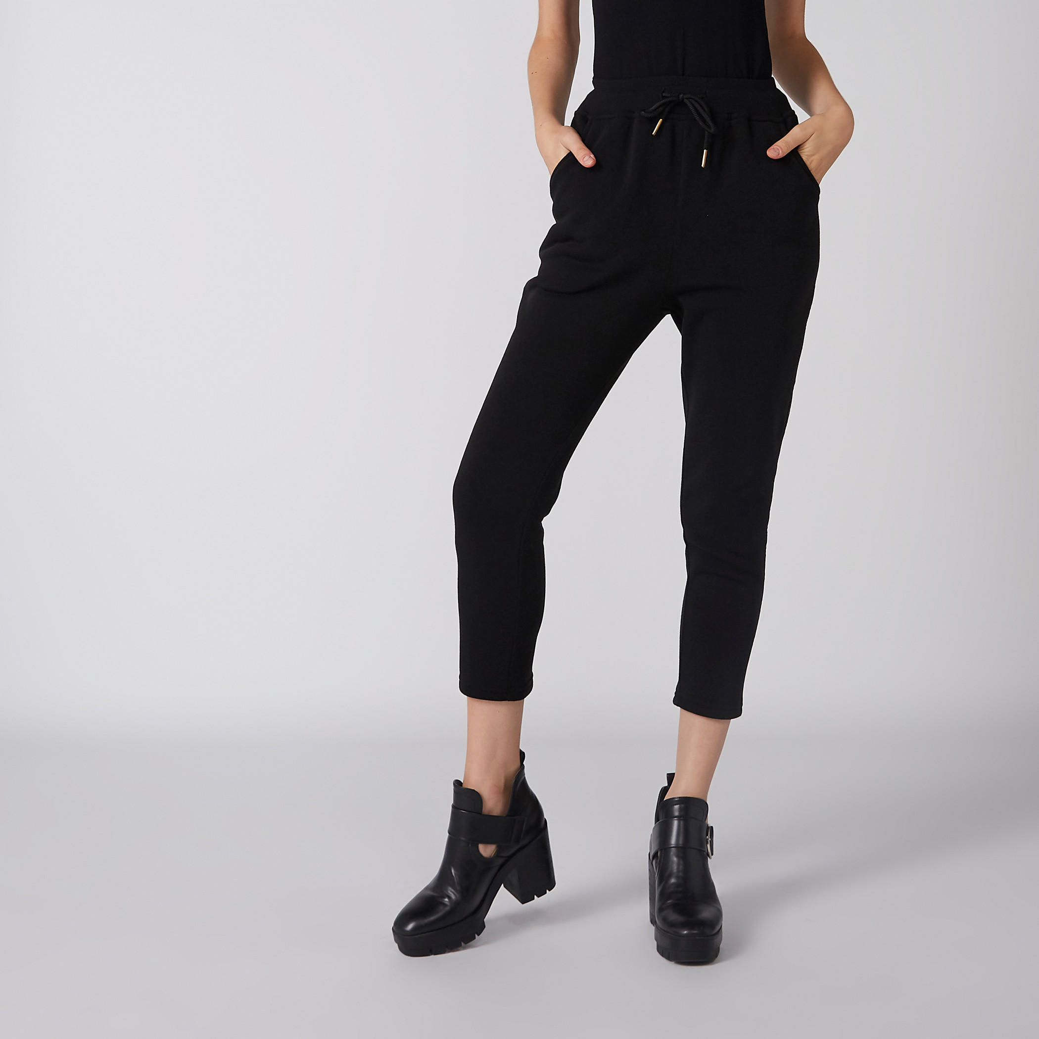 Mickey Mouse Tape Detail Pants with Drawstring-women-clothing-bottoms-trousers-image-1