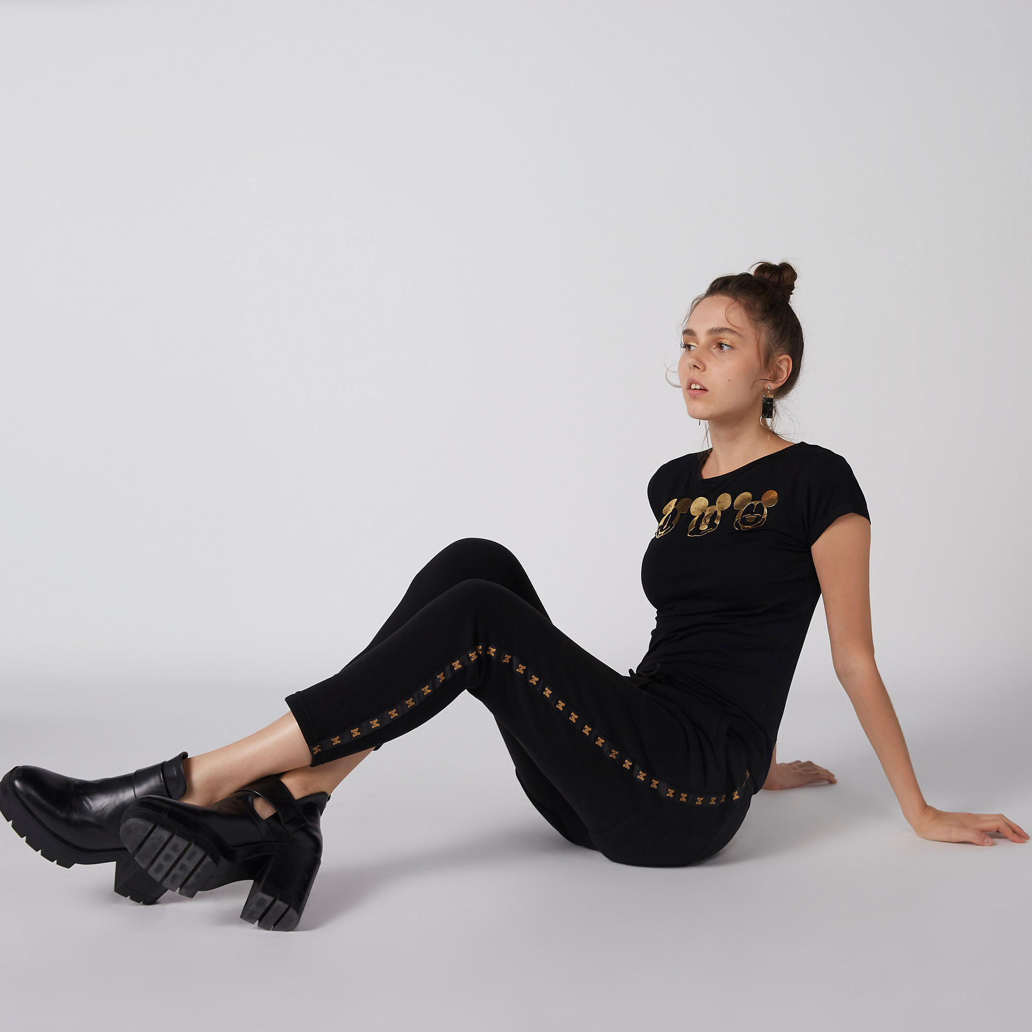 Mickey Mouse Tape Detail Pants with Drawstring-women-clothing-bottoms-trousers-image-6