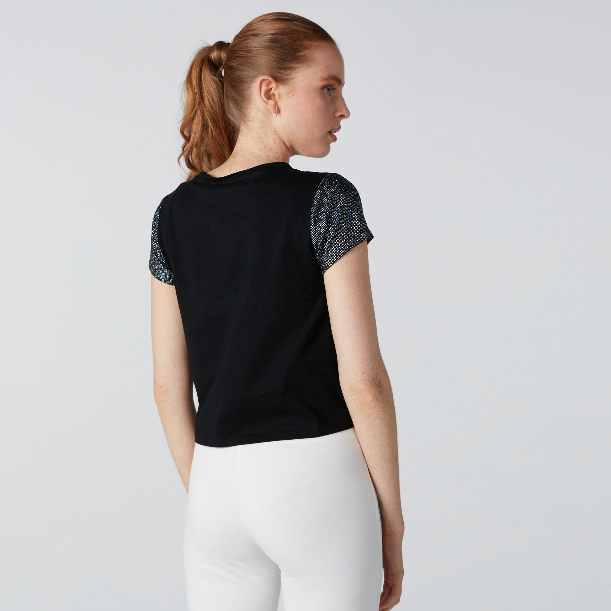 Mickey Mouse Printed Oversized Top with  Round Neck and Short Sleeves-women-clothing-tshirts-image-2