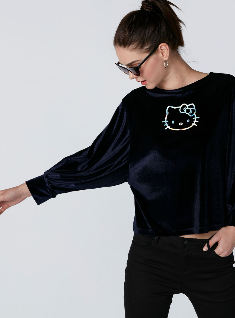 Hello Kitty Printed Sweat Top with Long Sleeves-women-winterwear-hoodiesandsweatshirts-sweatshirts-image-1