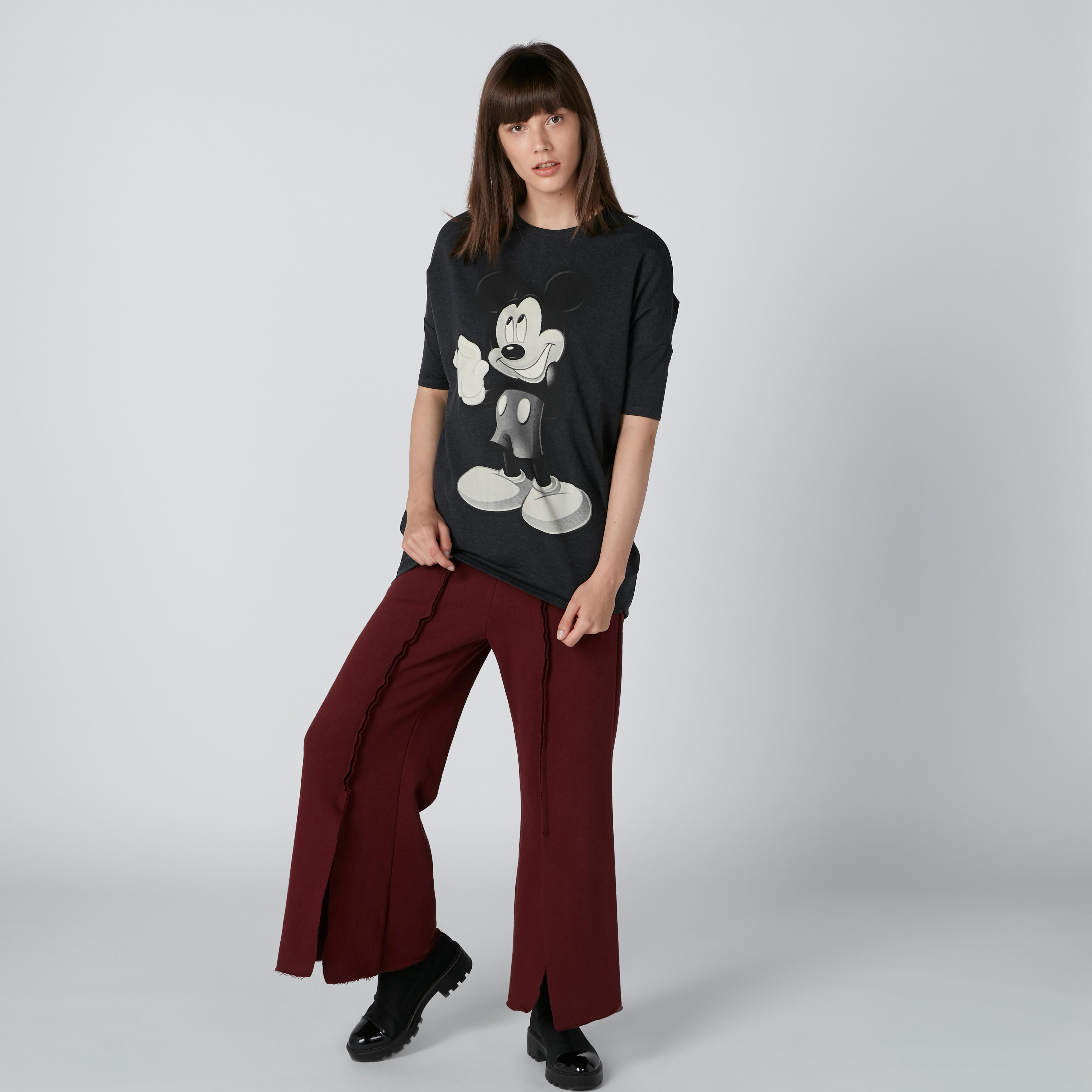 Mickey Mouse Printed Oversized T-Shirt with Drop Shoulder Sleeves-women-clothing-tshirts-image-3