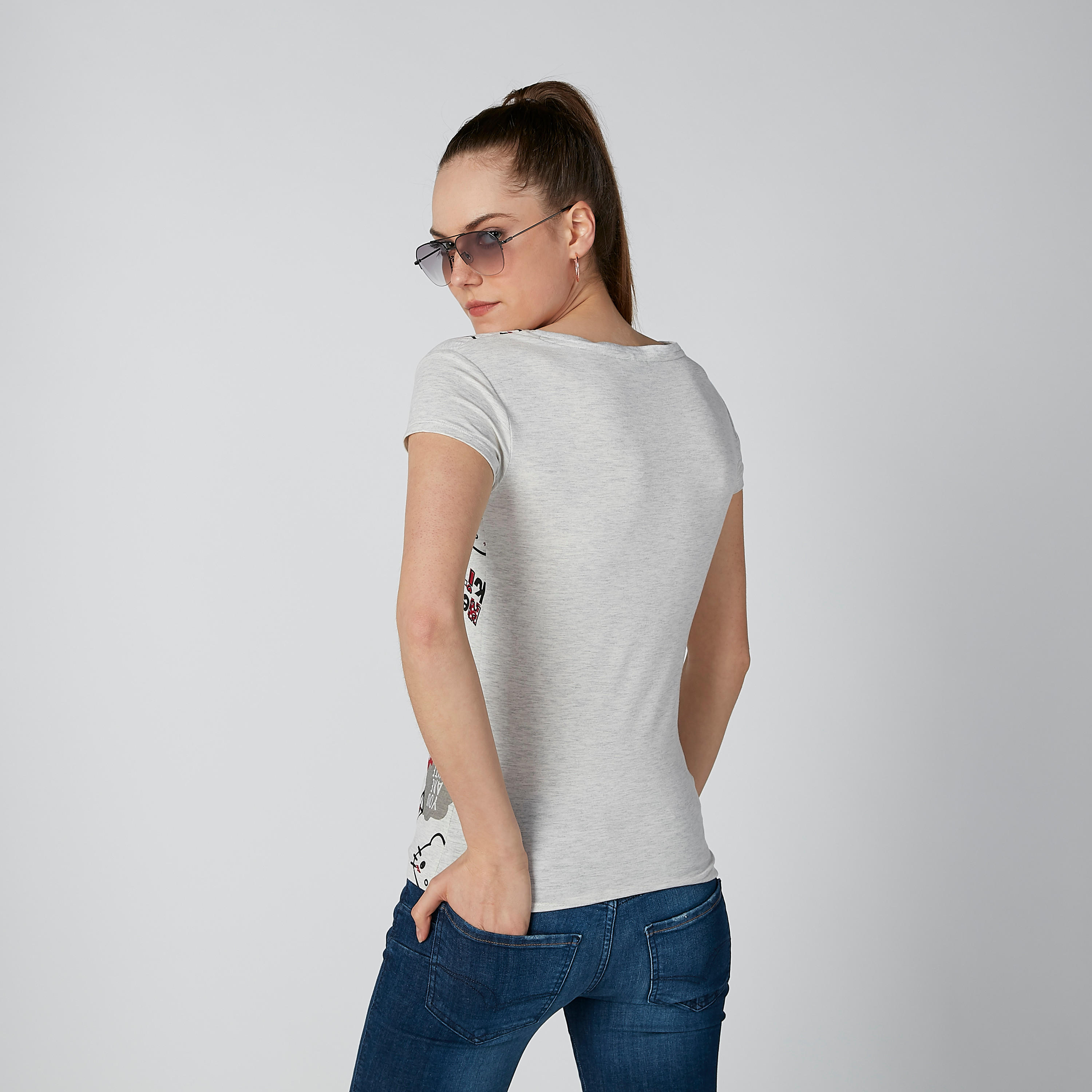 تيشيرت بأكمام كاب وطبعات هالو كيتي-women-clothing-tshirts-image-1
