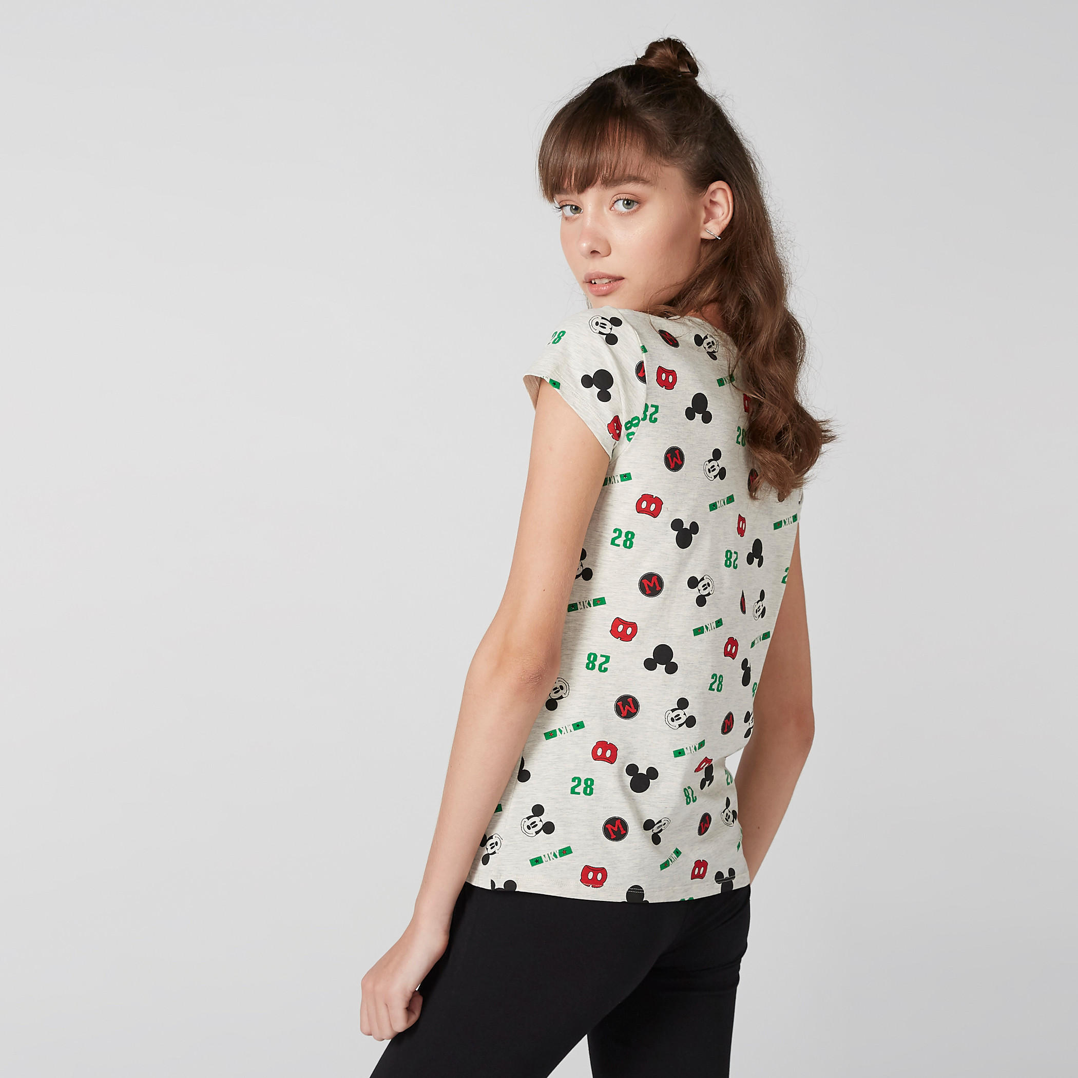 تيشيرت بأكمام كاب وطبعات ميكي ماوس-women-clothing-tshirts-image-2