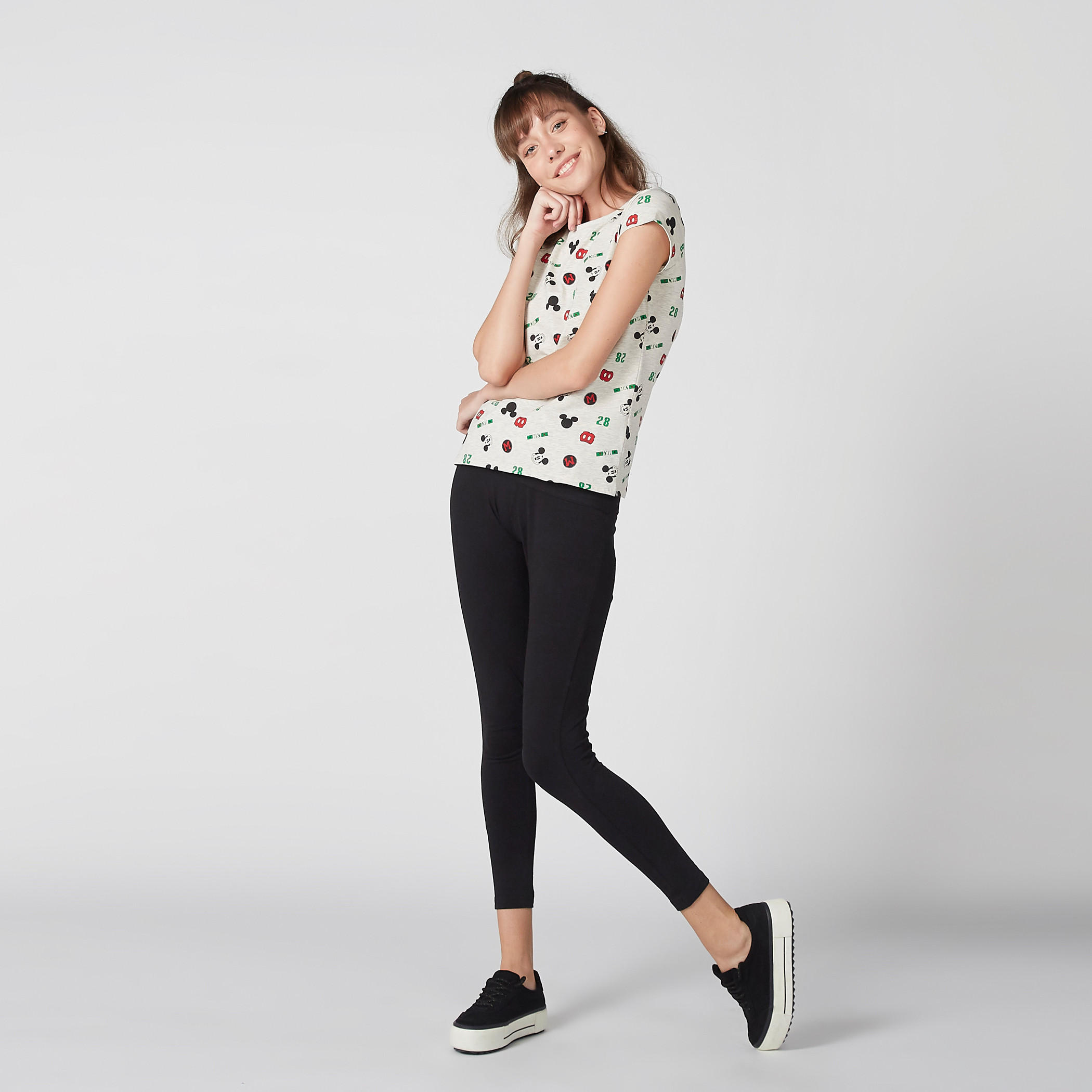 تيشيرت بأكمام كاب وطبعات ميكي ماوس-women-clothing-tshirts-image-1