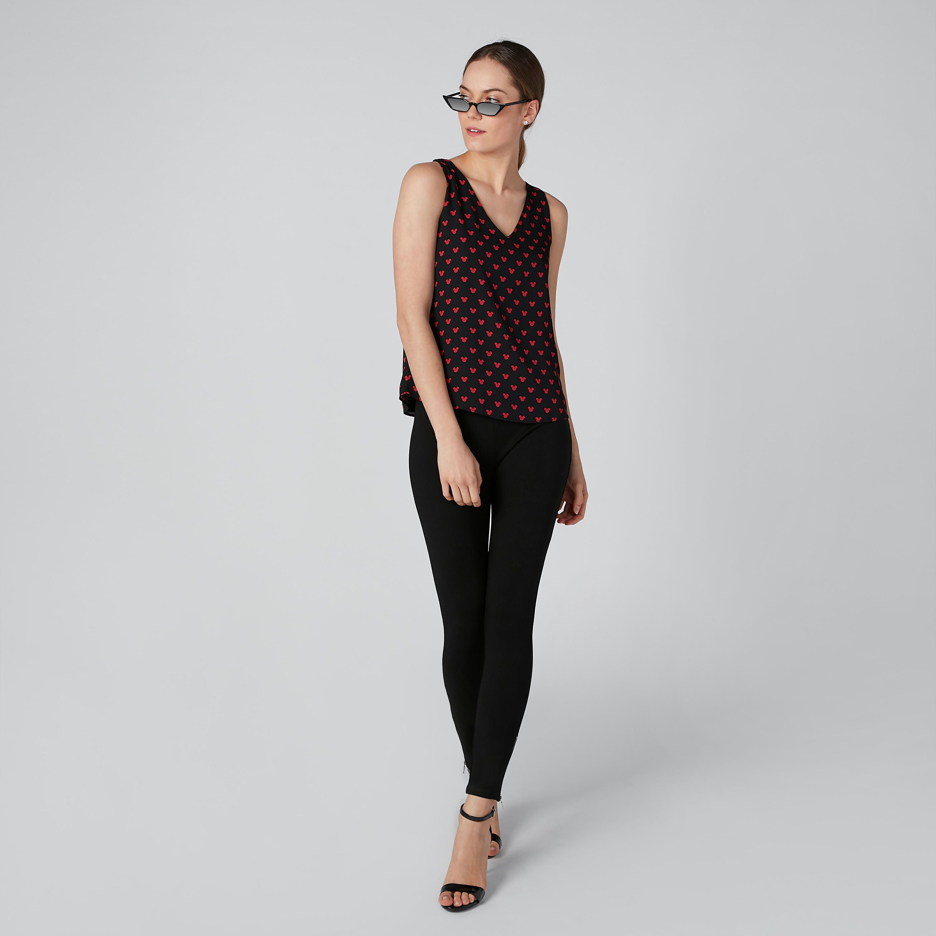 بلوزة دون أكمام بياقة V وطبعات ميكي ماوس-women-clothing-shirtsandblouses-blouses-image-2