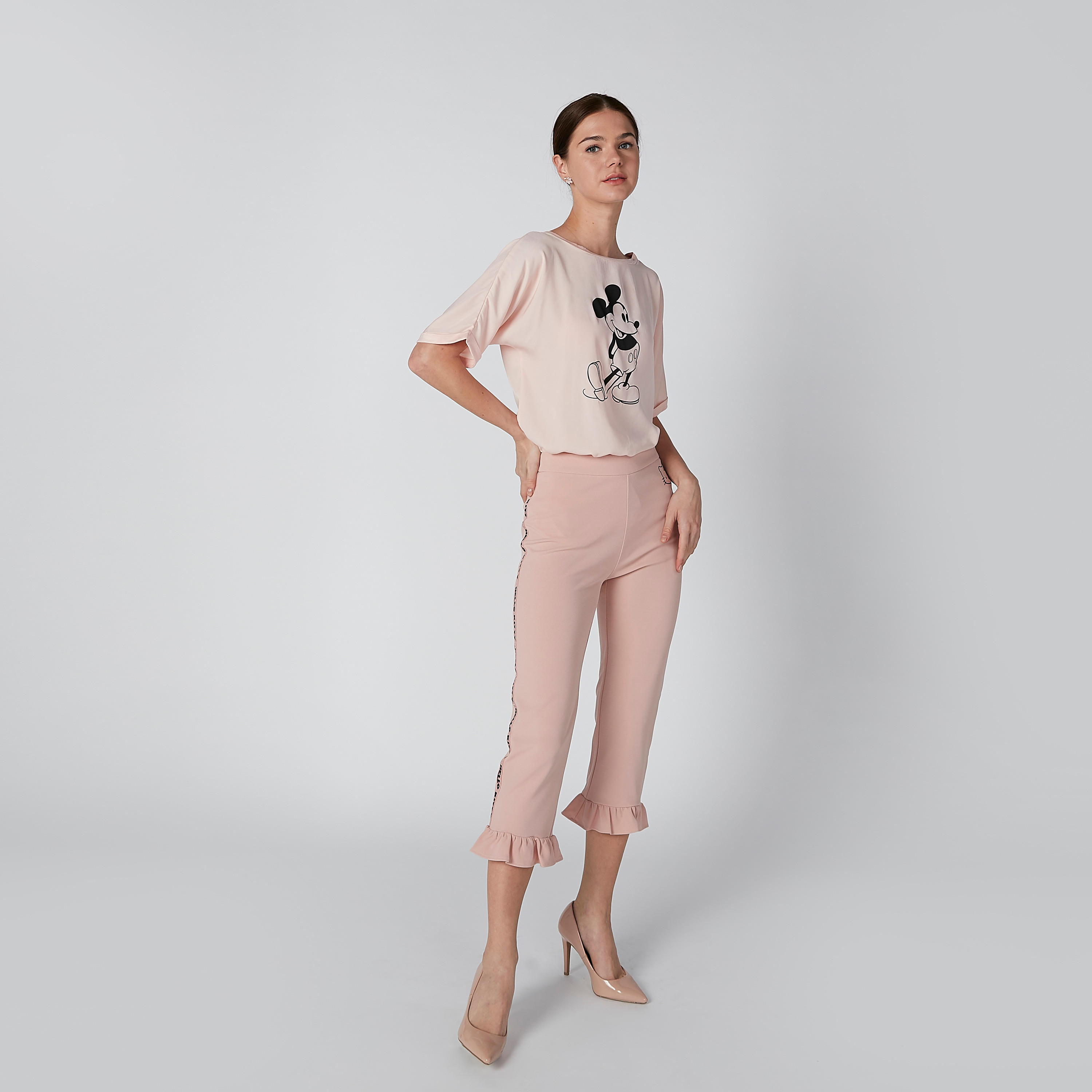 Mickey Mouse Printed Top with Round Neck and Extended Sleeves-women-clothing-shirtsandblouses-blouses-image-3